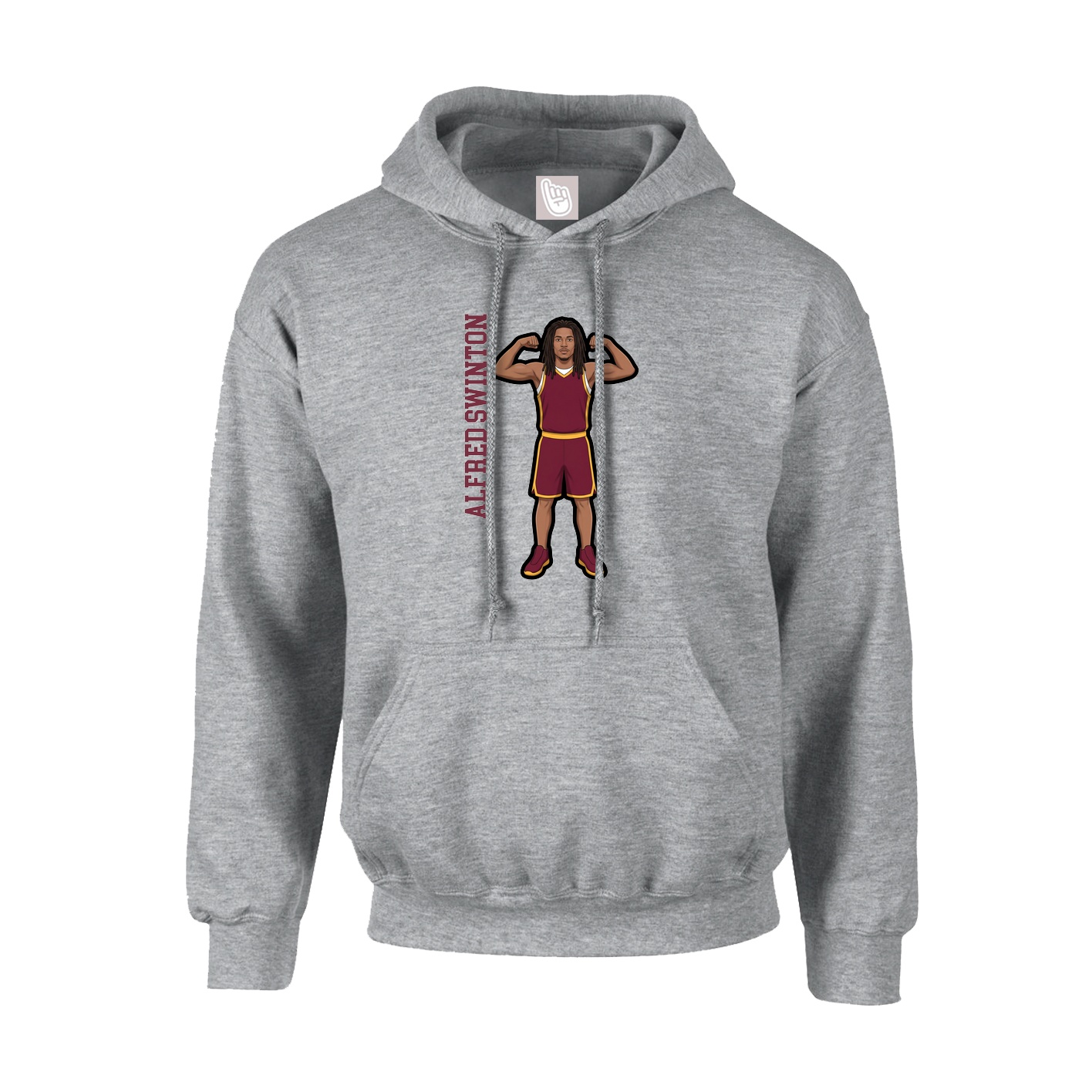 Hoodie — Name Vertical in Grey