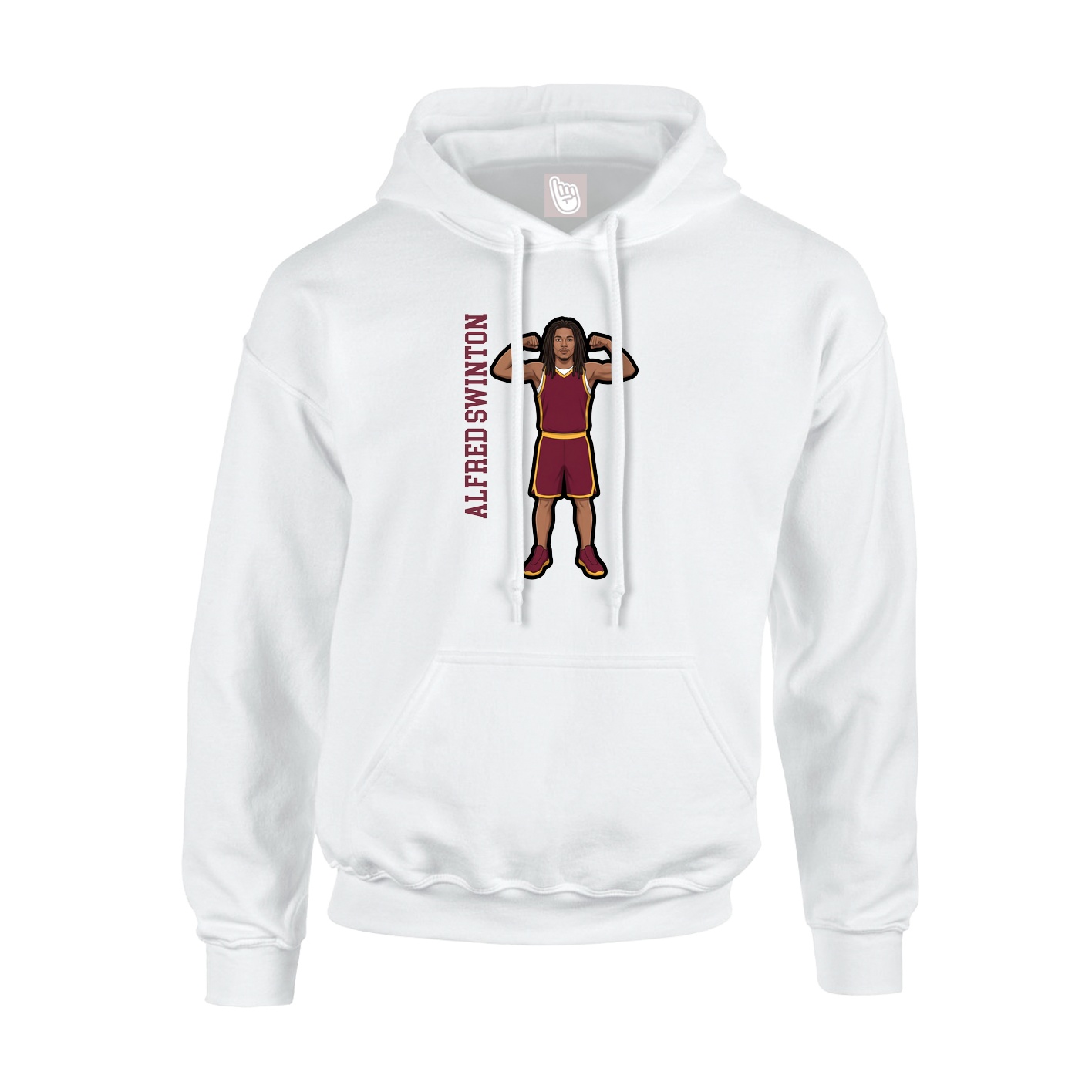 Youth Hoodie — Name Vertical in White