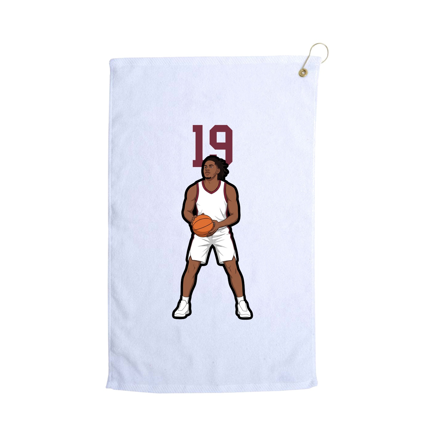 Golf Towel — Number Top in White