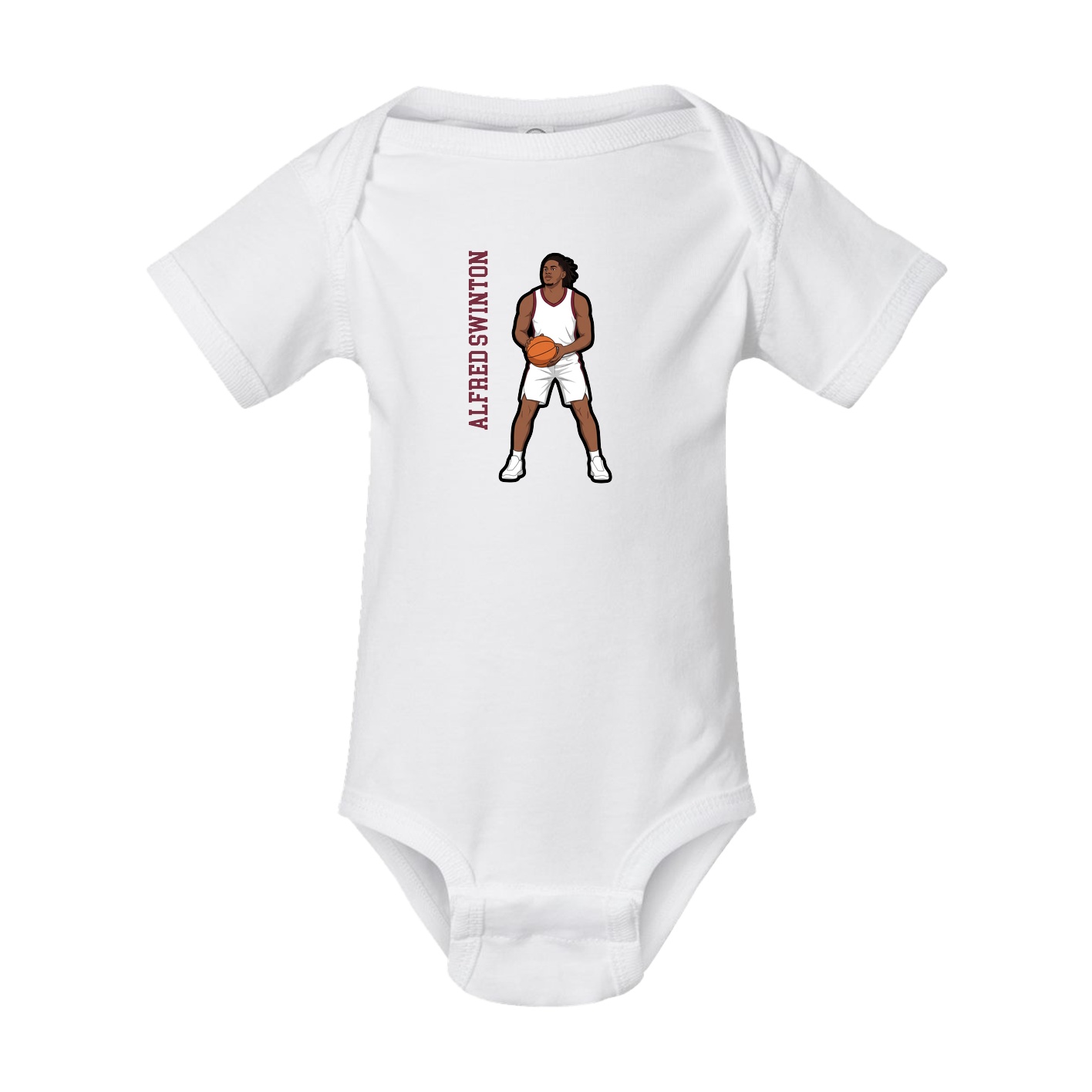 Baby Onesie — Name Vertical in White