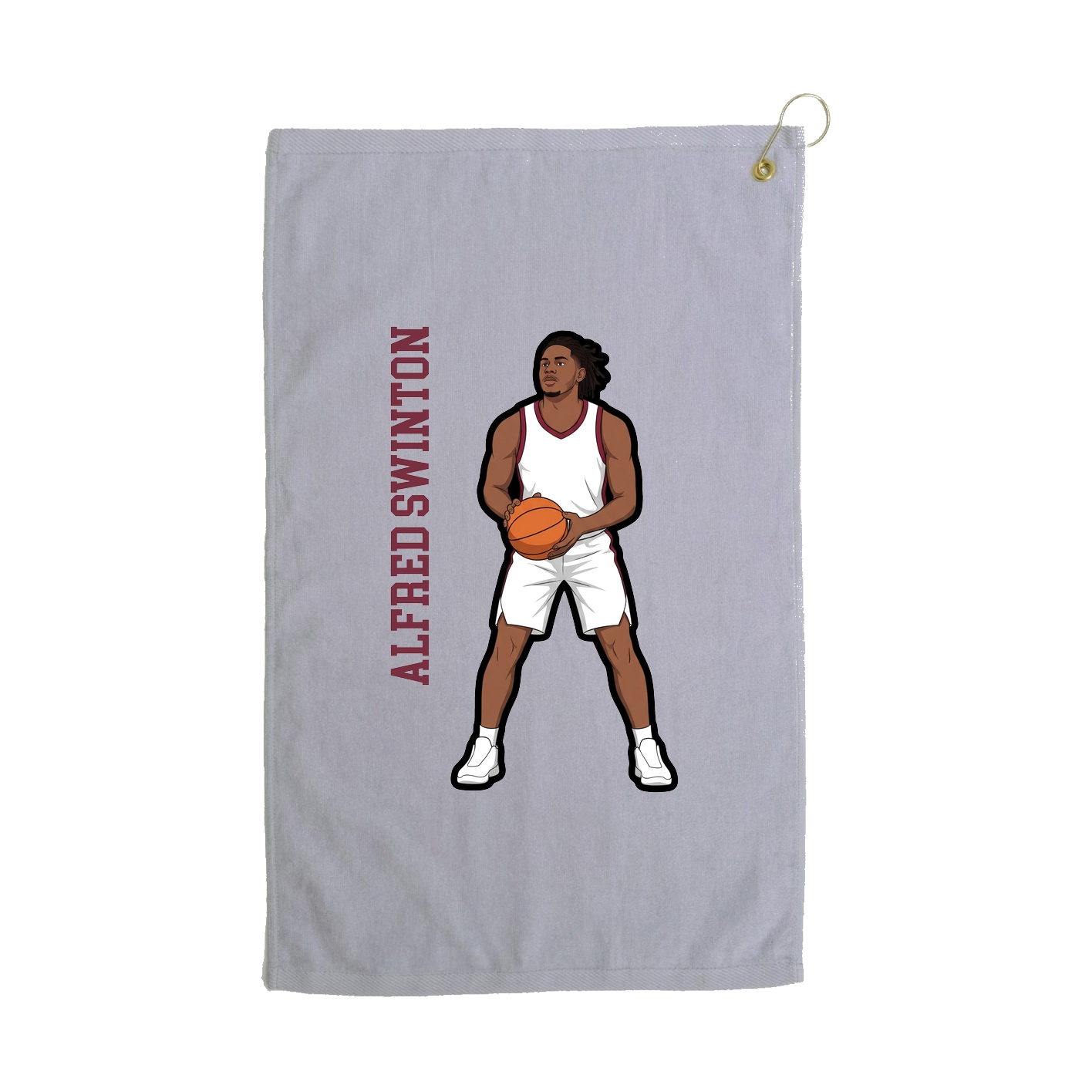 Golf Towel — Name Vertical in Grey