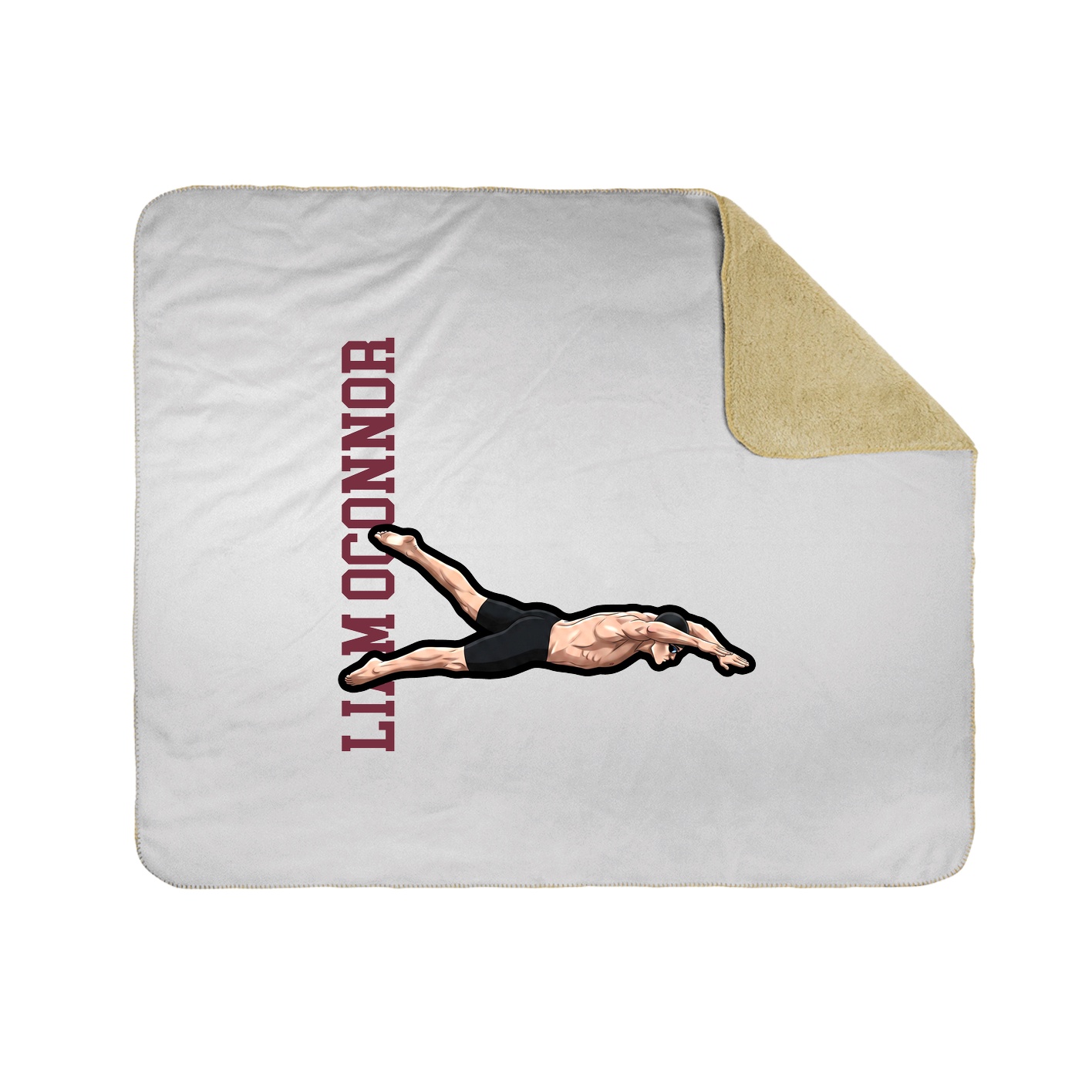 Throw Blanket — Name Vertical in White