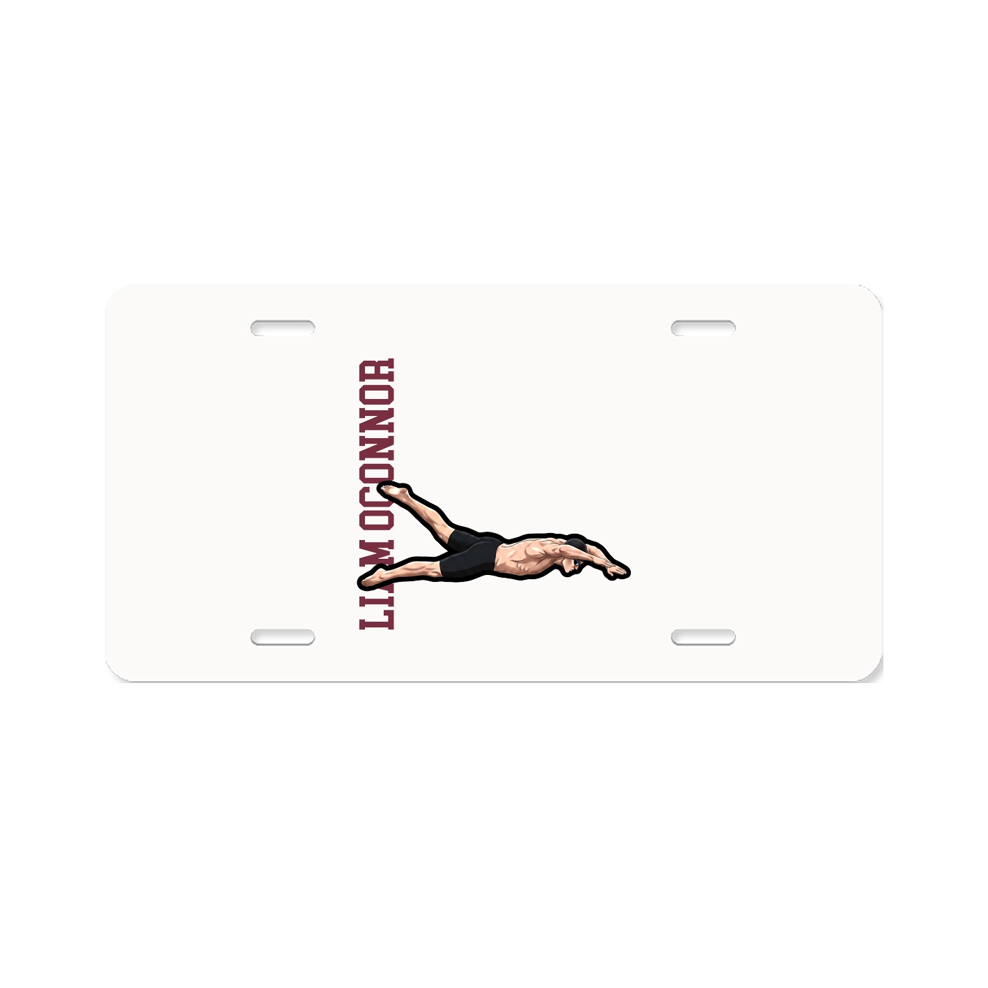 License Plate — Name Vertical in Classic