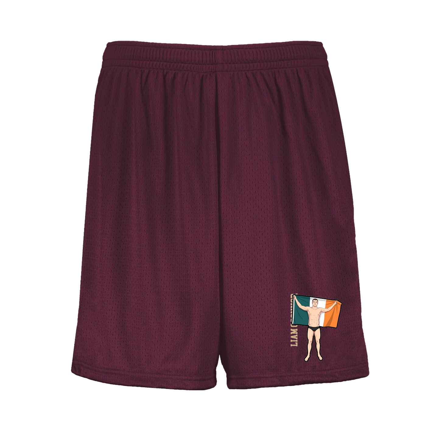 Shorts — Name Vertical in Maroon