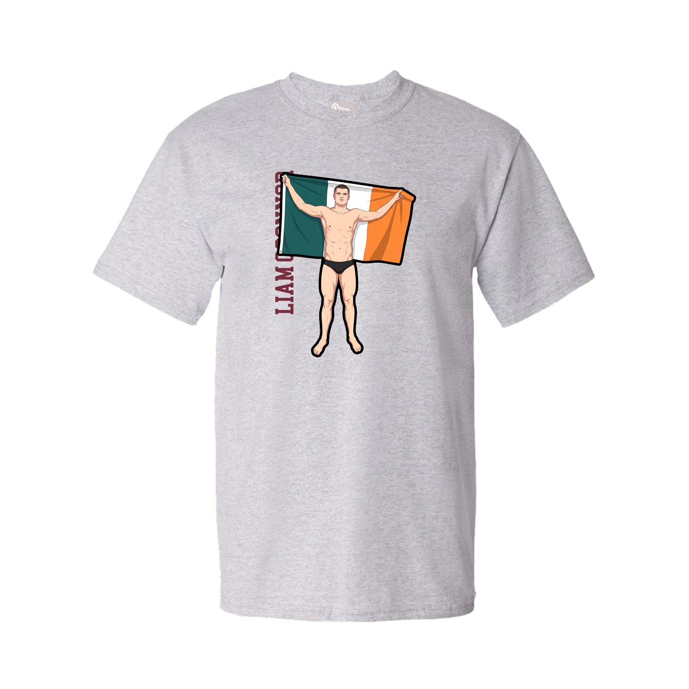 Tee — Name Vertical in Grey