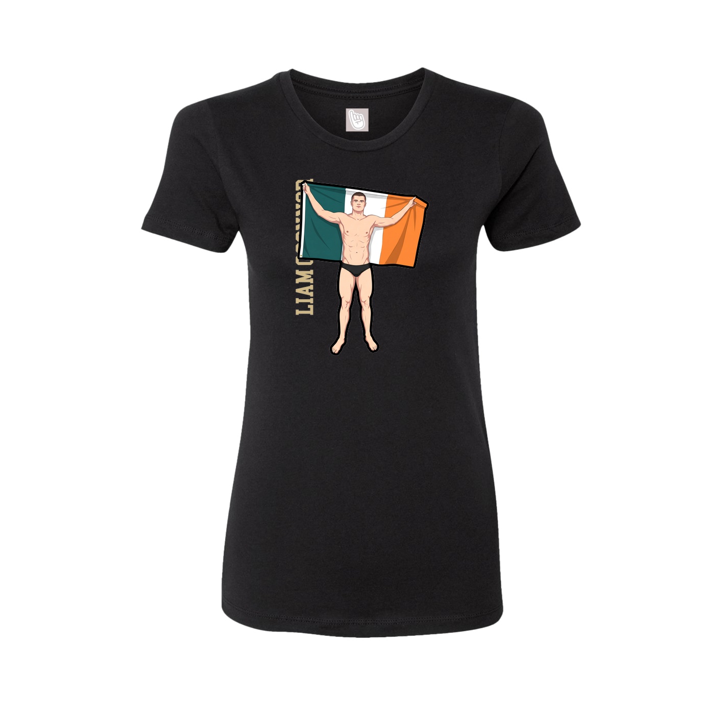 Womens Tee — Name Vertical in Black