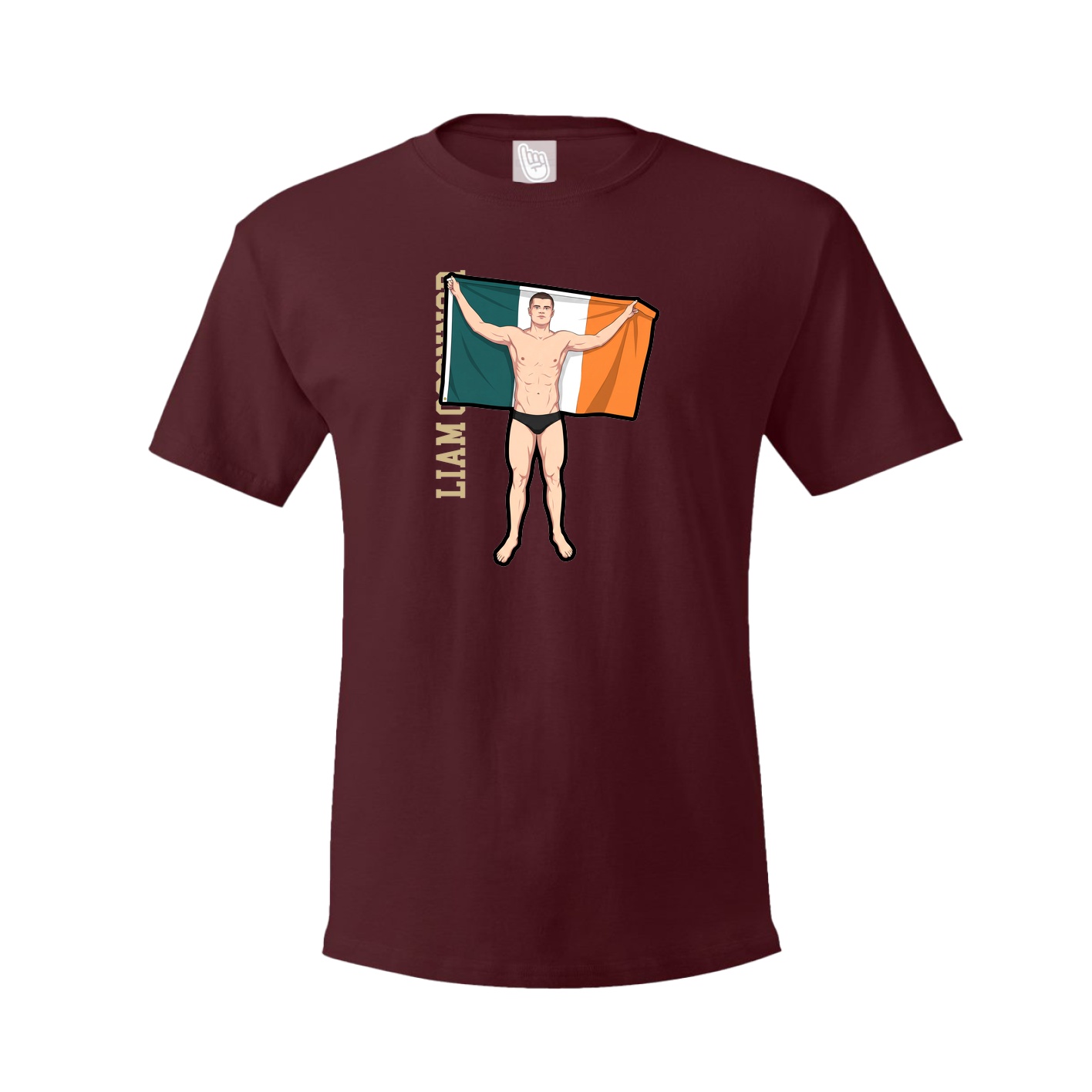 Youth Tee — Name Vertical in Maroon
