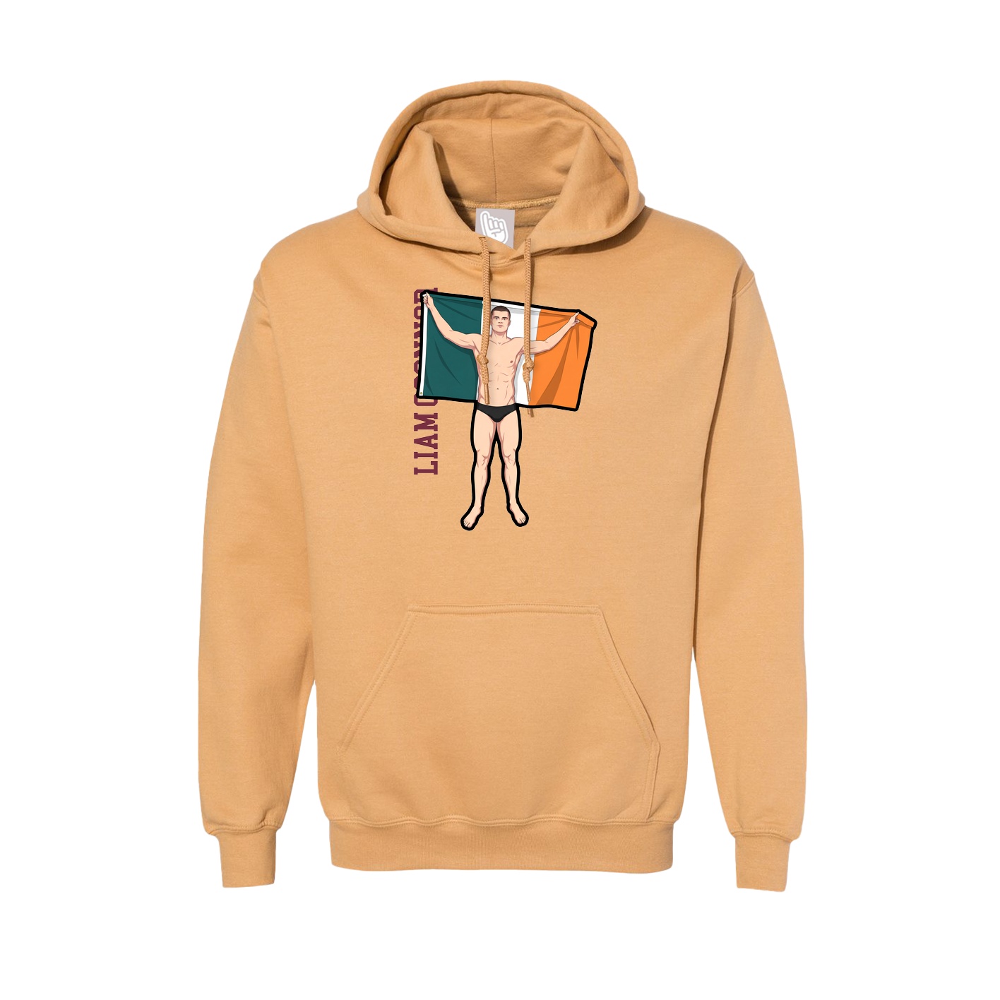 Hoodie — Name Vertical in Vegas Gold