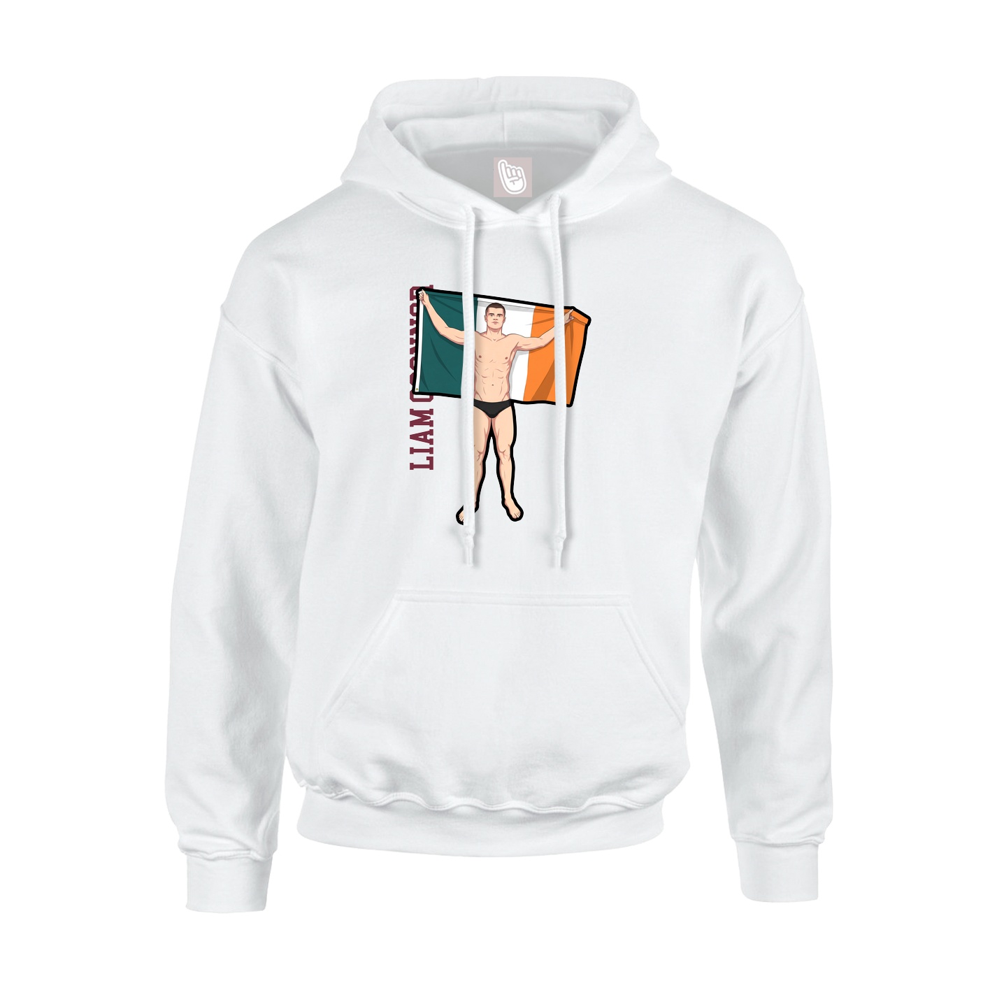 Youth Hoodie — Name Vertical in White
