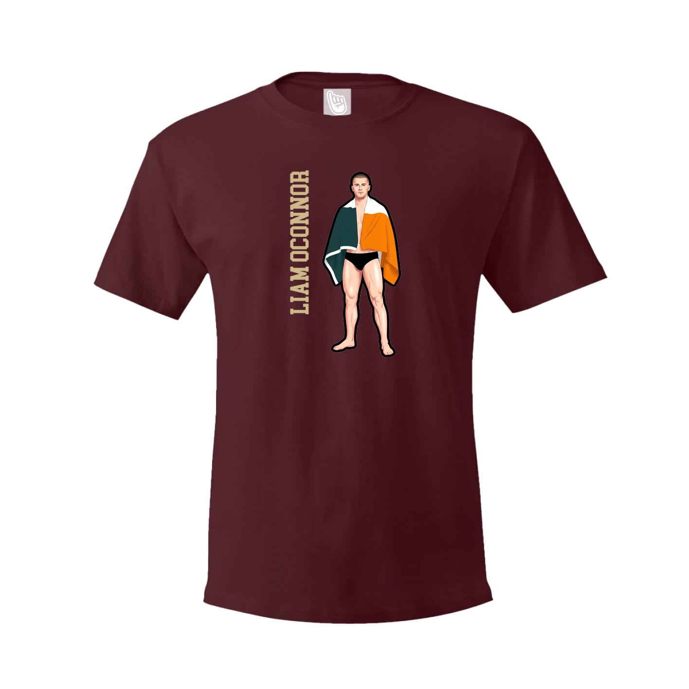 Youth Tee — Name Vertical in Maroon