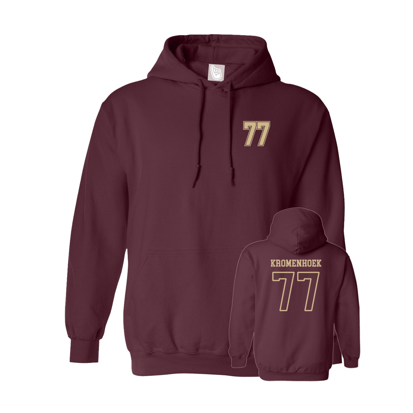 Youth Hoodie — Chest Back in Maroon