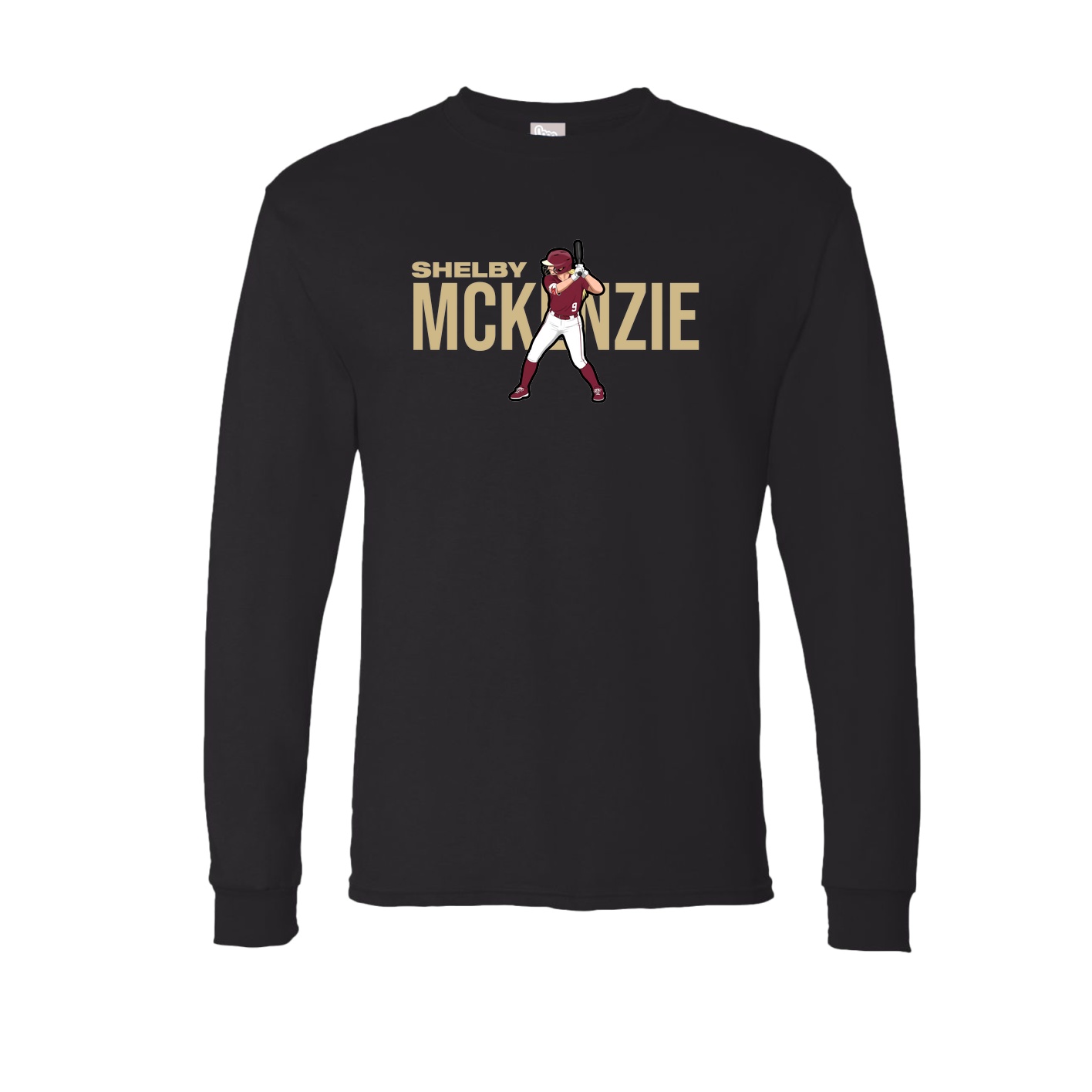 Long Sleeve Tee — Player Name in Black