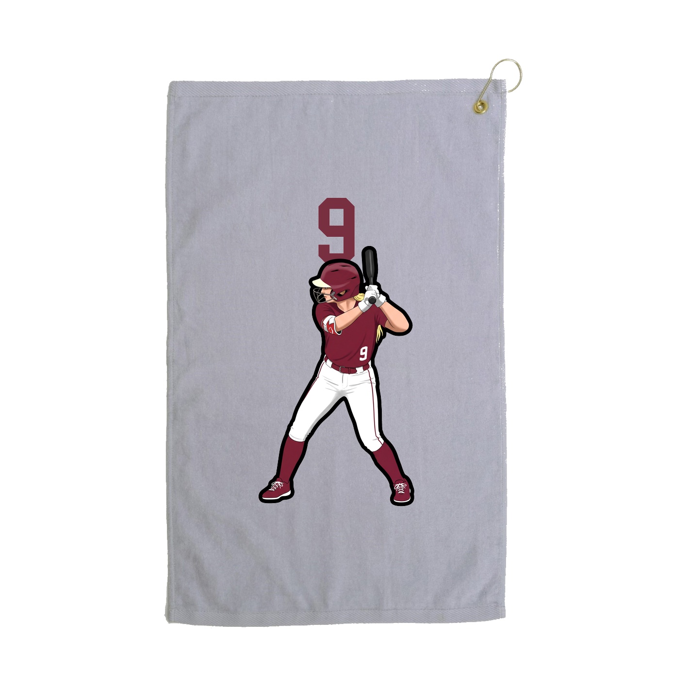 Golf Towel — Number Top in Grey