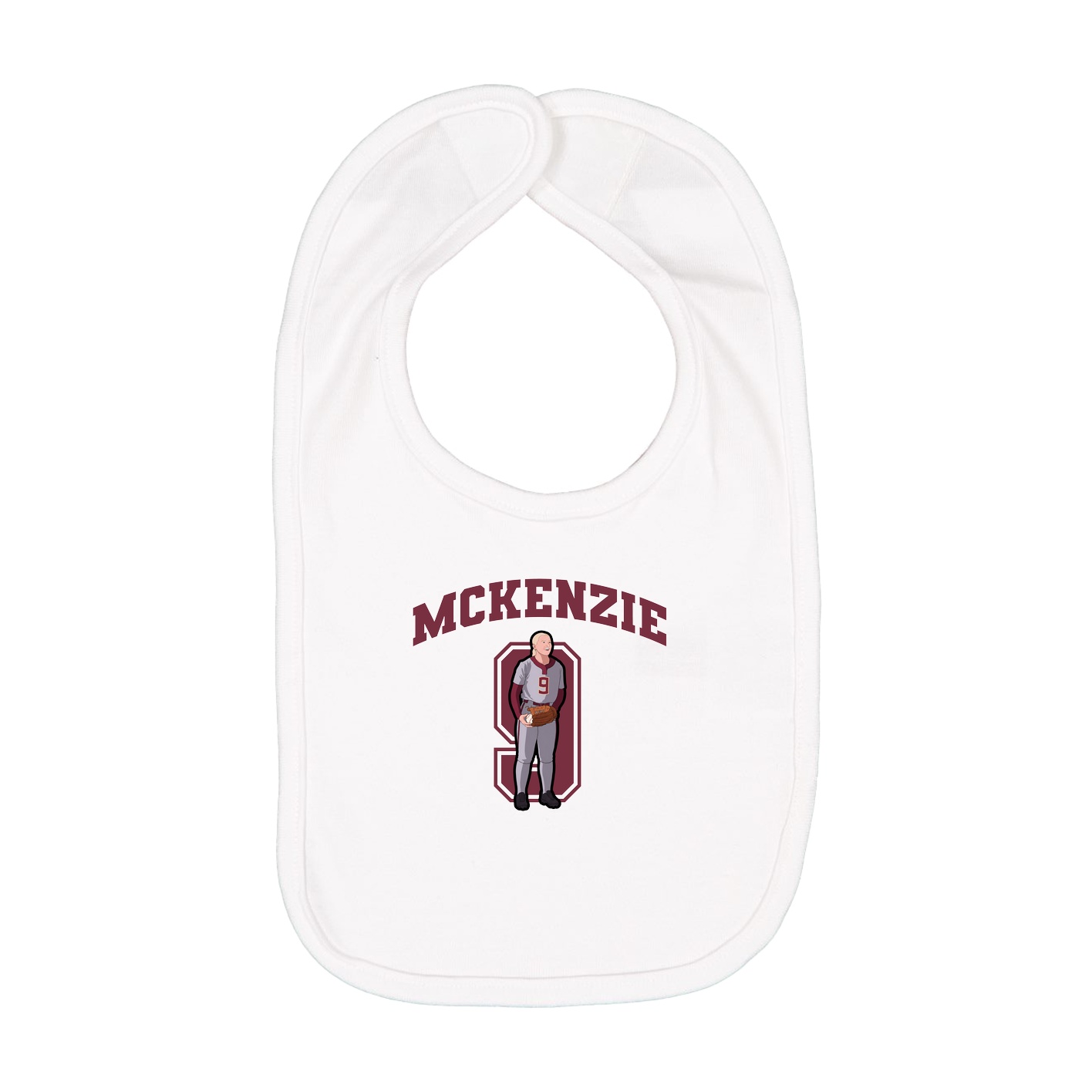 Infant Bib — Number in White