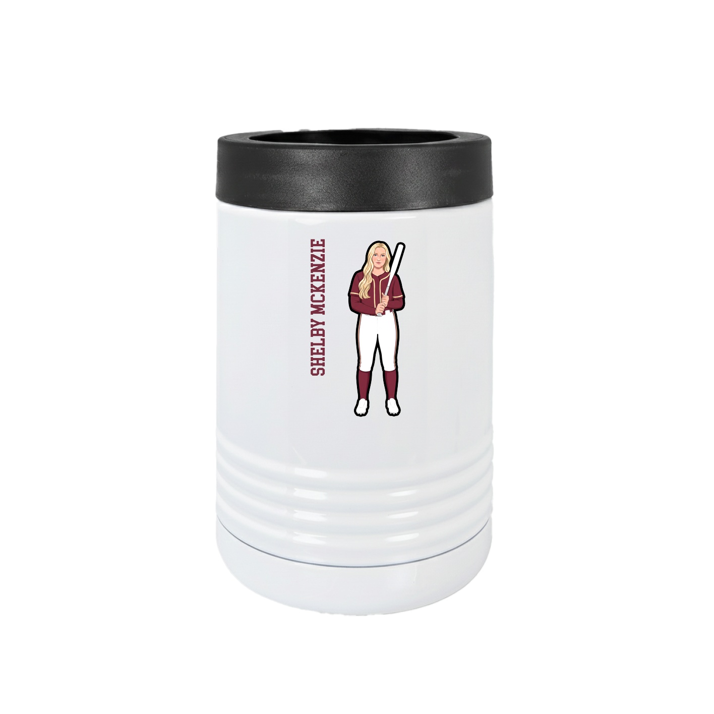Beverage Holder — Name Vertical in White
