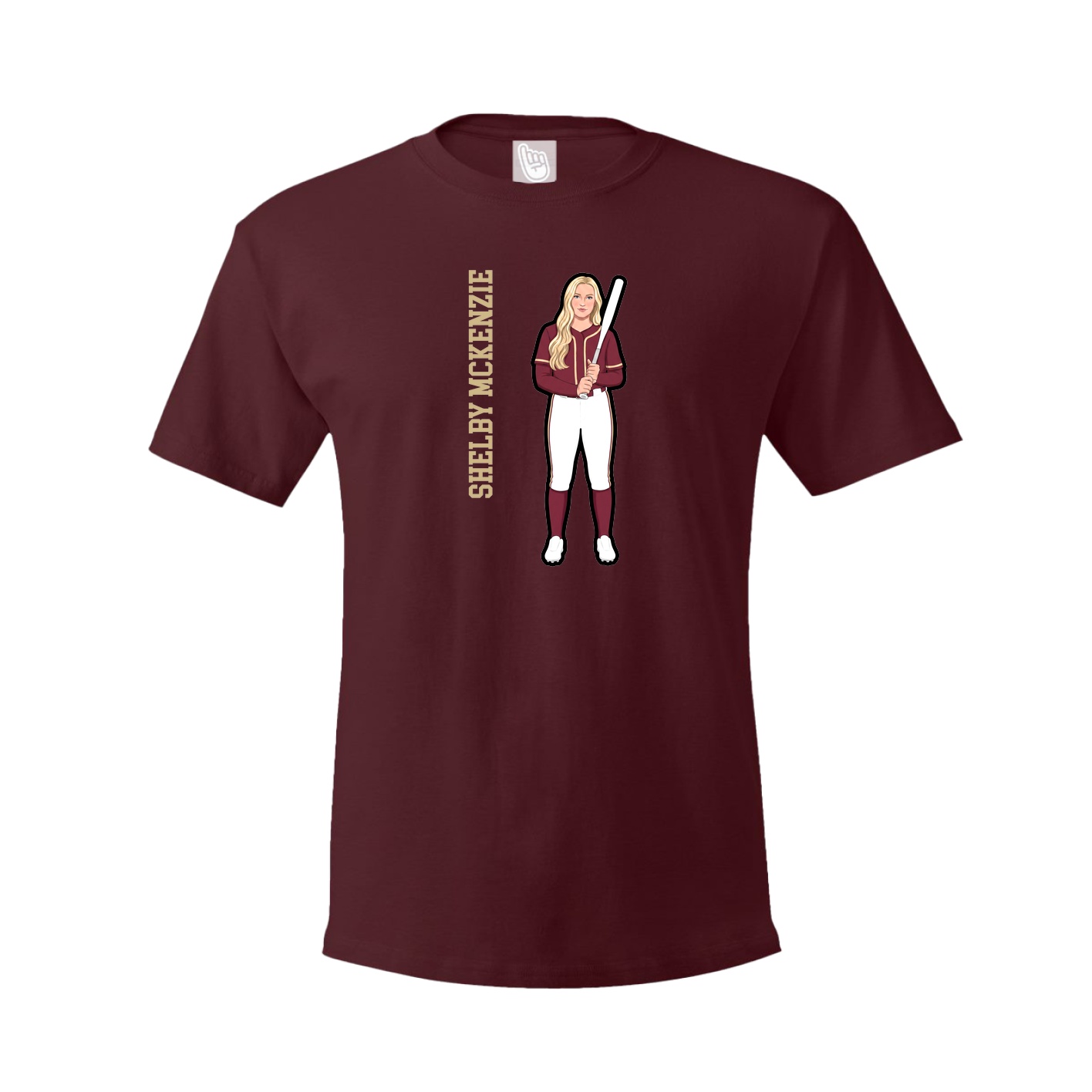 Tee — Name Vertical in Maroon