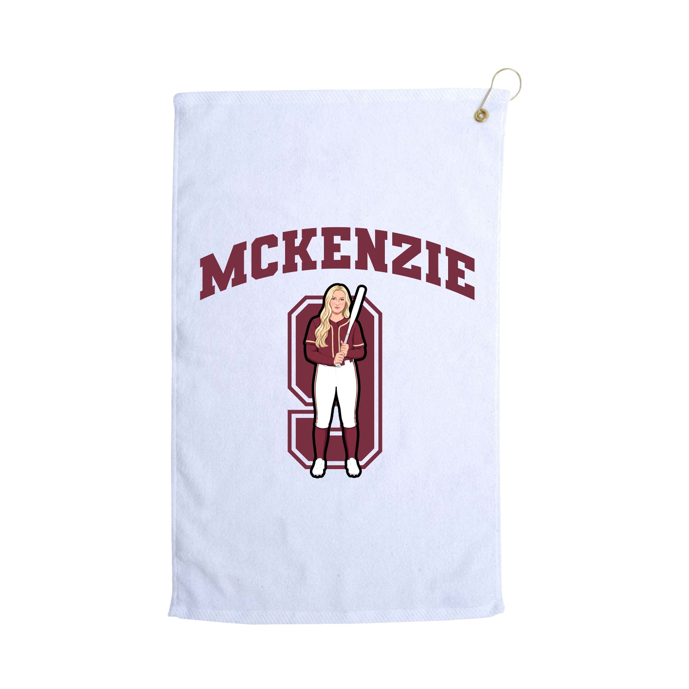 Golf Towel — Number in White