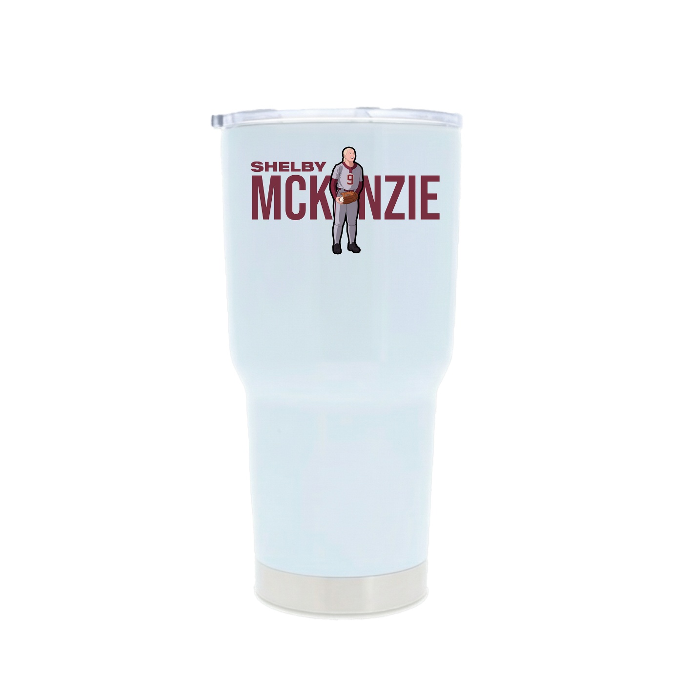30oz Stainless Steel Tumbler — Player Name in White