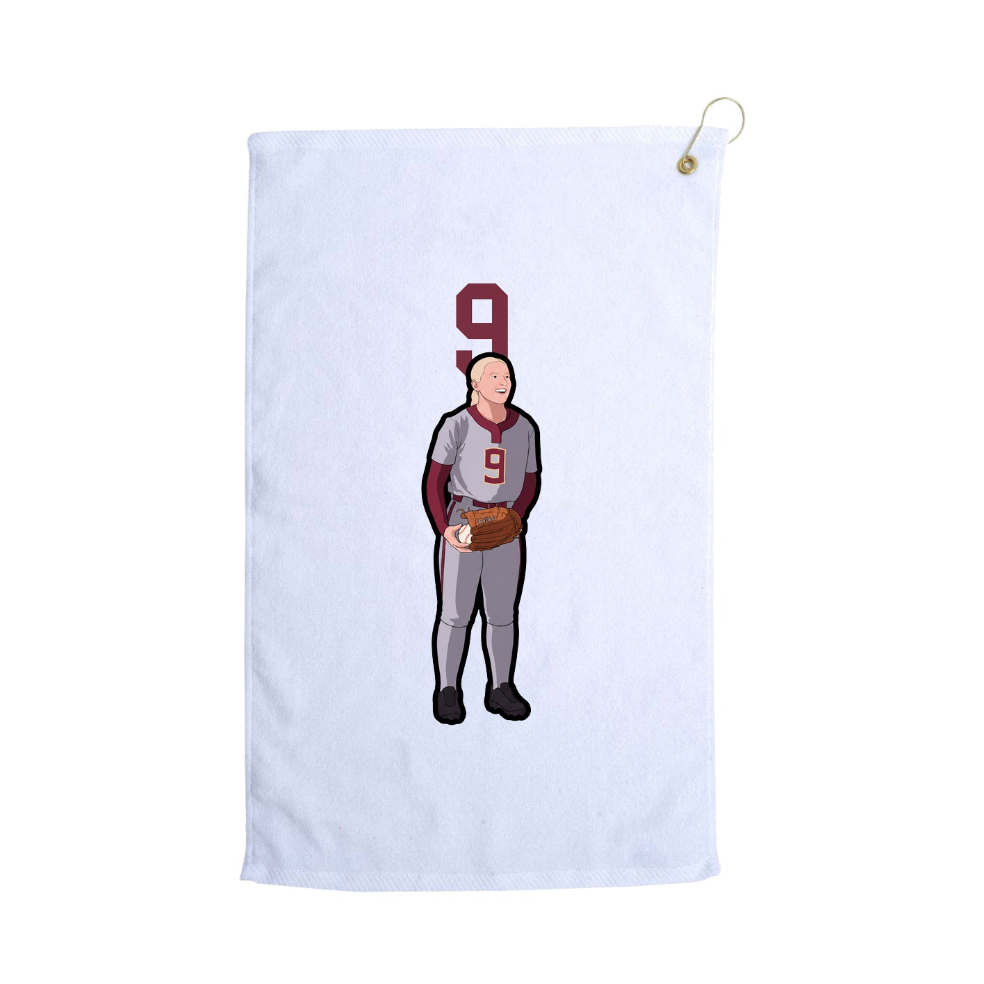 Golf Towel — Number Top in White