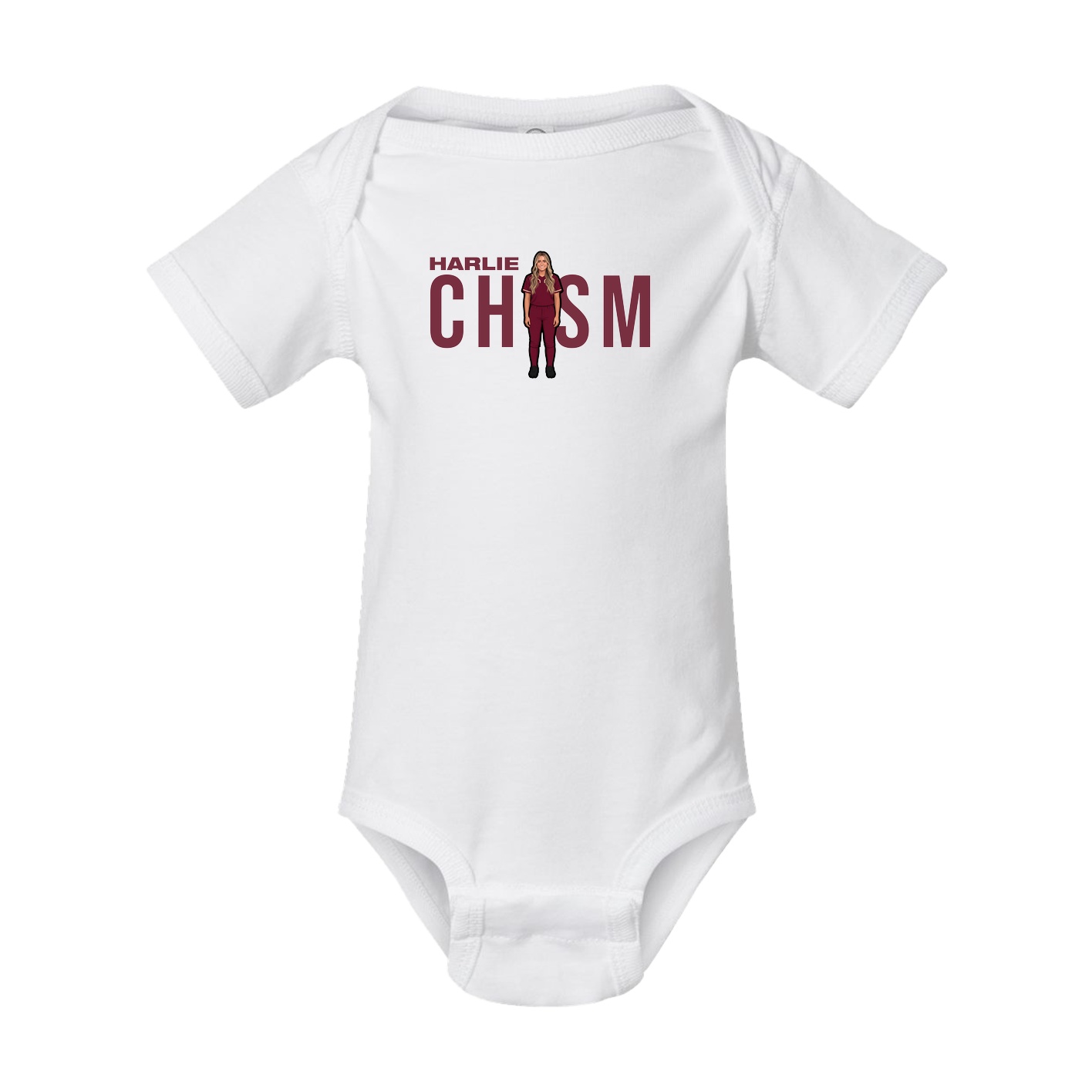Baby Onesie — Player Name in White