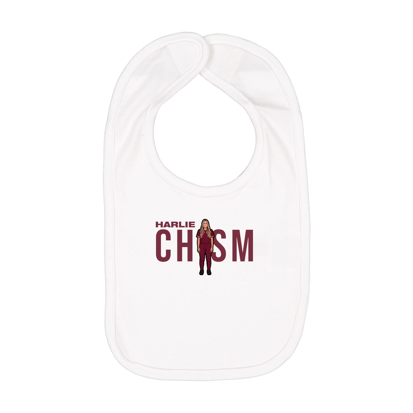 Infant Bib — Player Name in White