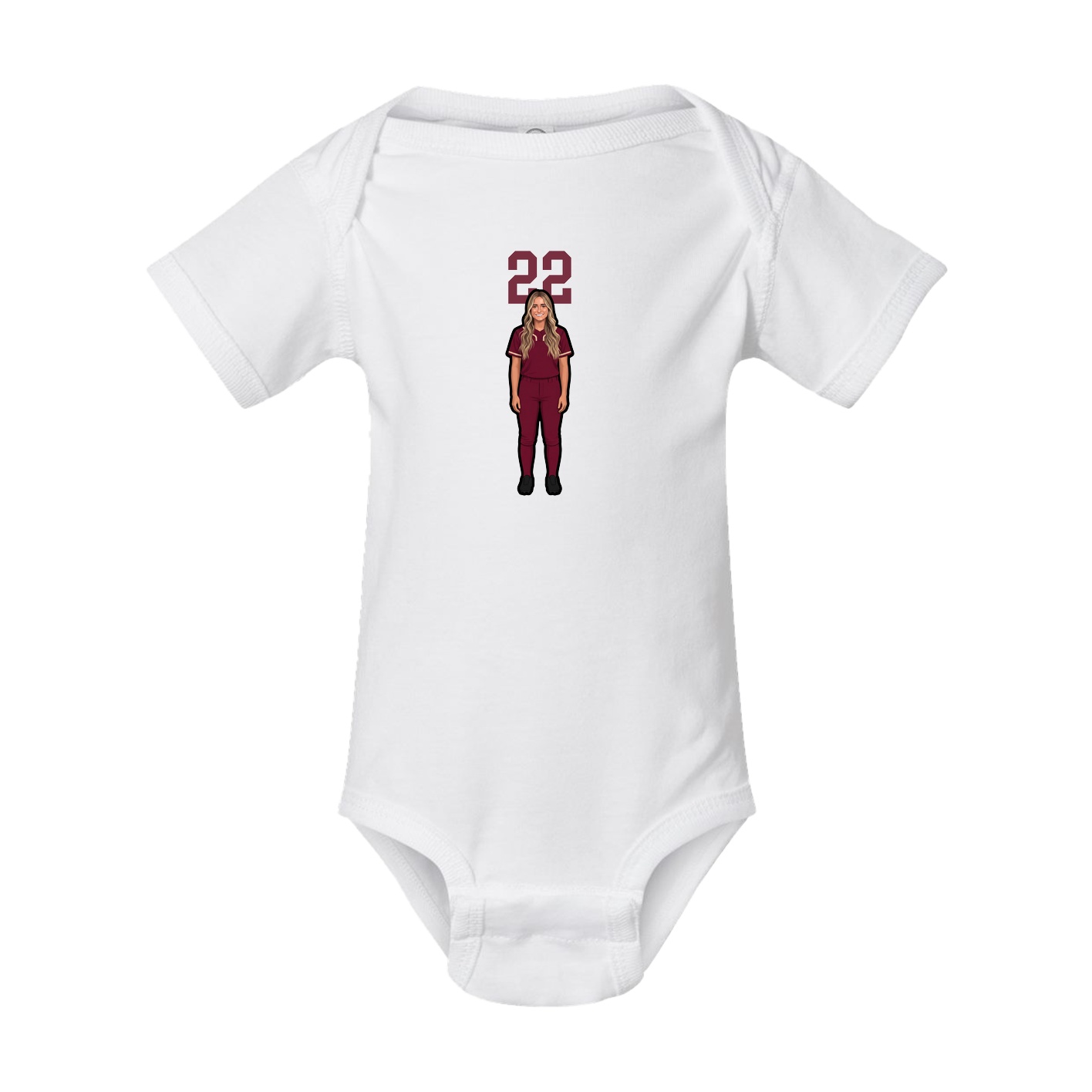 Baby Onesie — Number Top in White