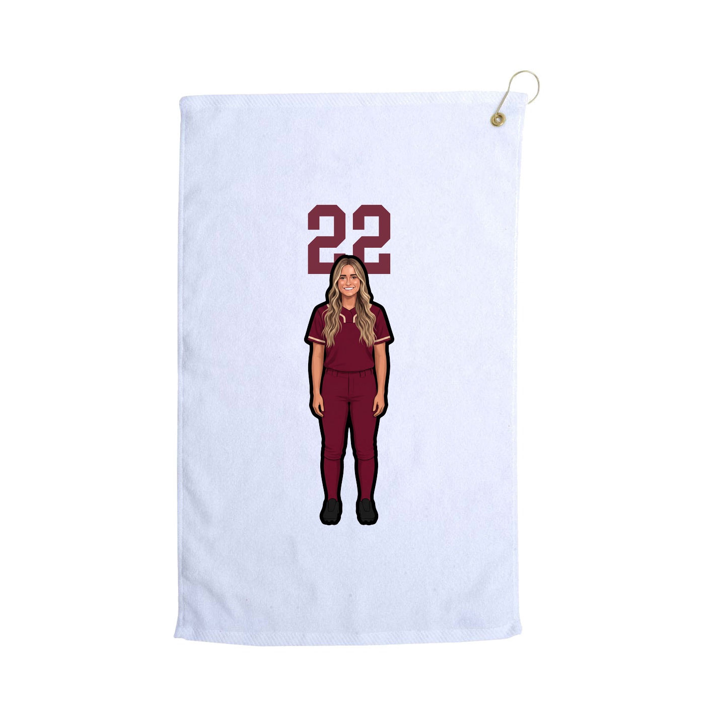 Golf Towel — Number Top in White