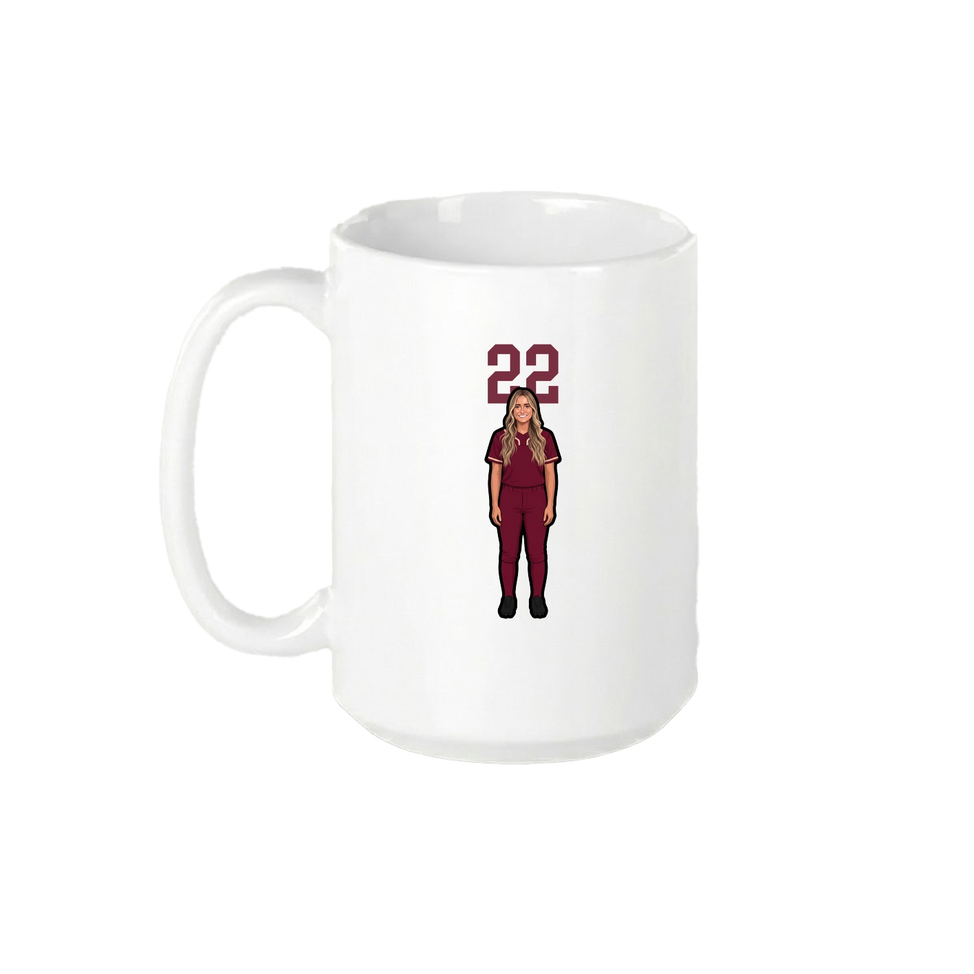 15oz Coffee Mug — Number Top in White