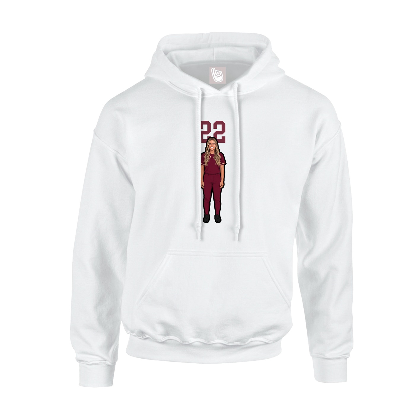 Hoodie — Number Top in White