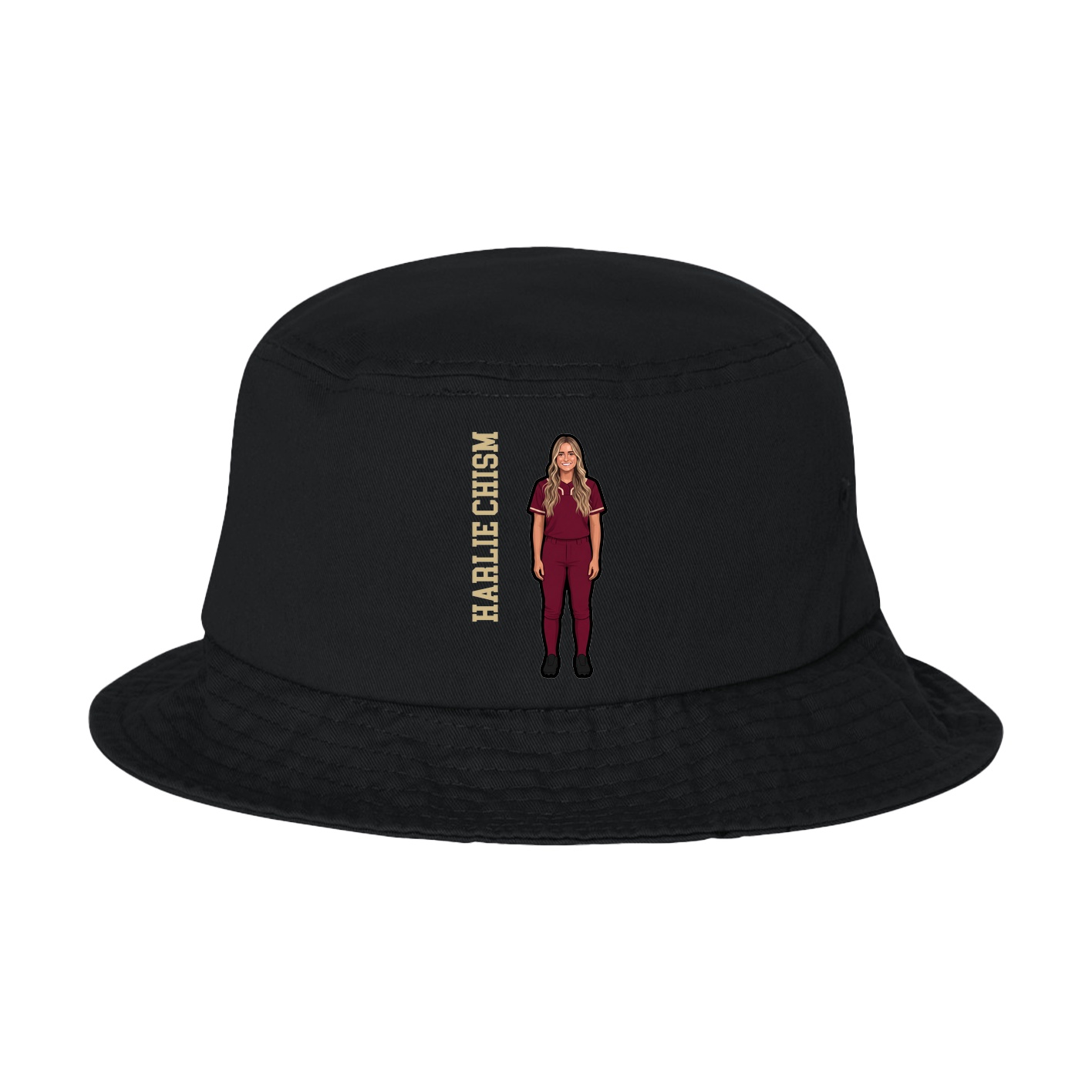 Bucket Cap — Name Vertical in Black