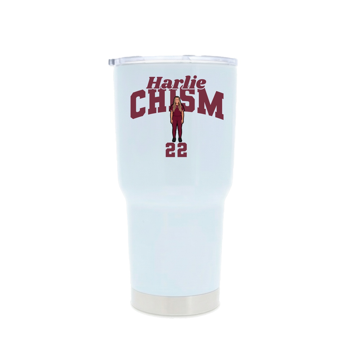 30oz Stainless Steel Tumbler — Signature Arch in White