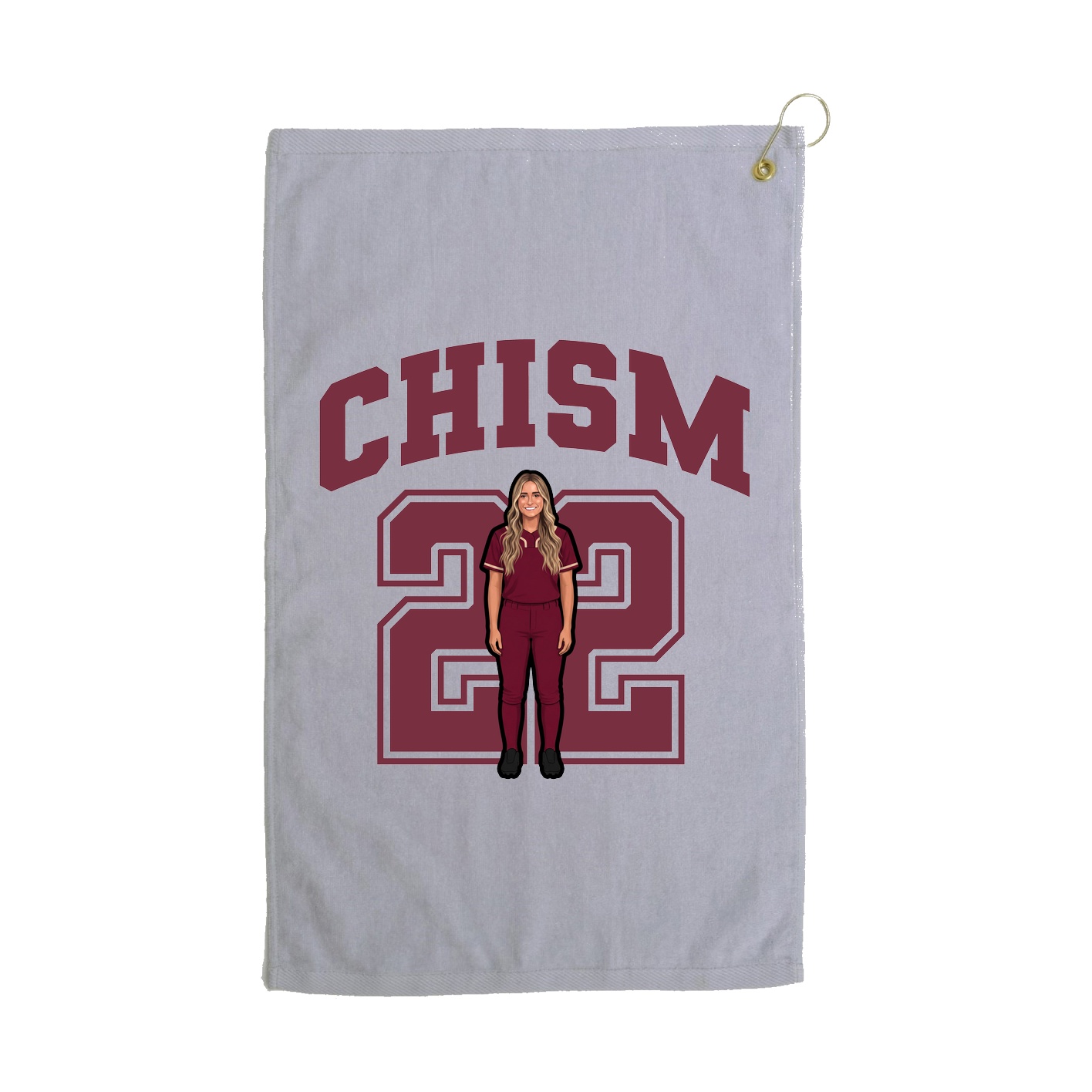 Golf Towel — Number in Grey