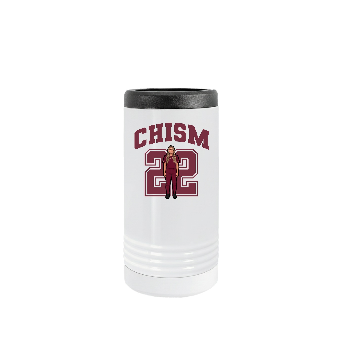 Slim Beverage Holder — Number in White