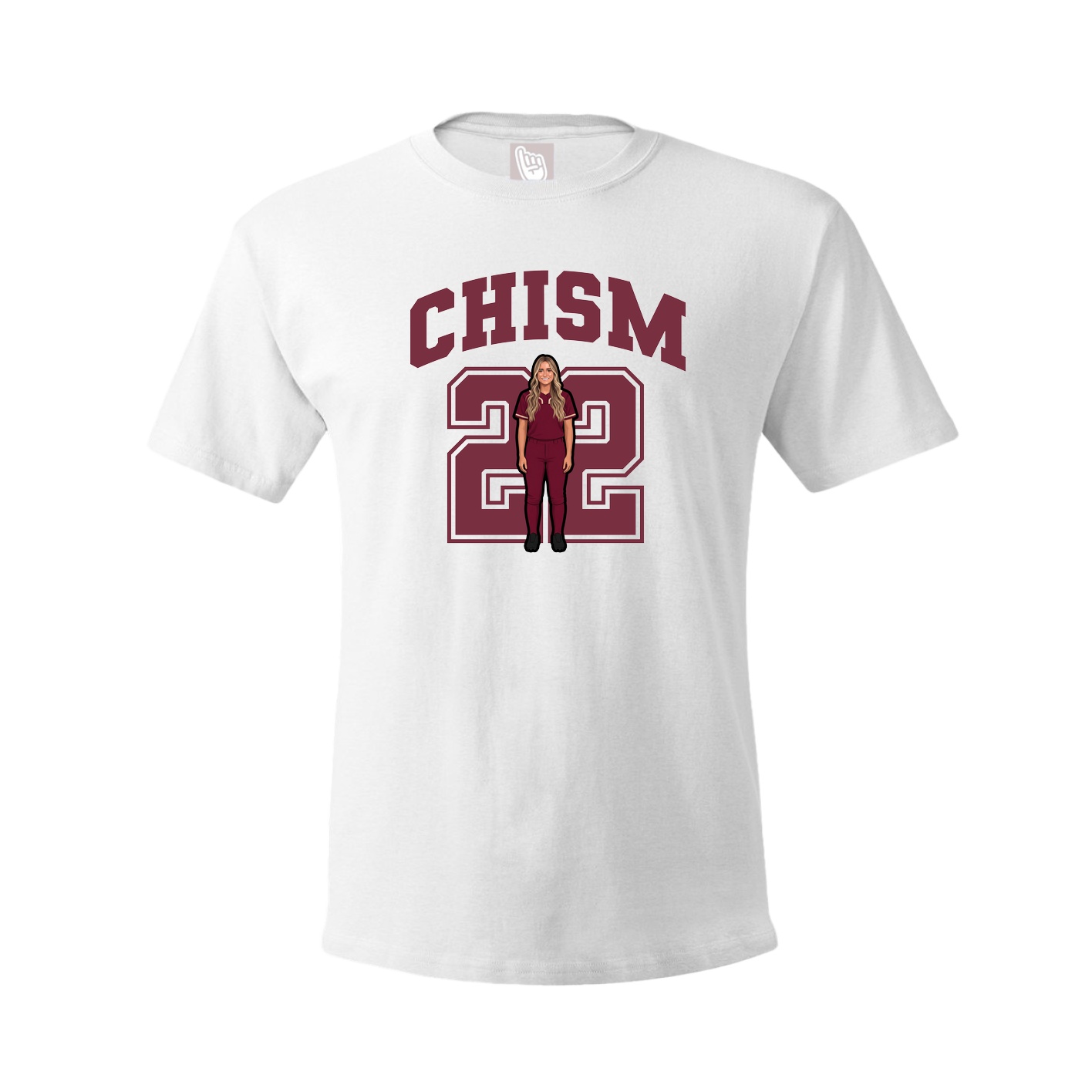 Youth Tee — Number in White