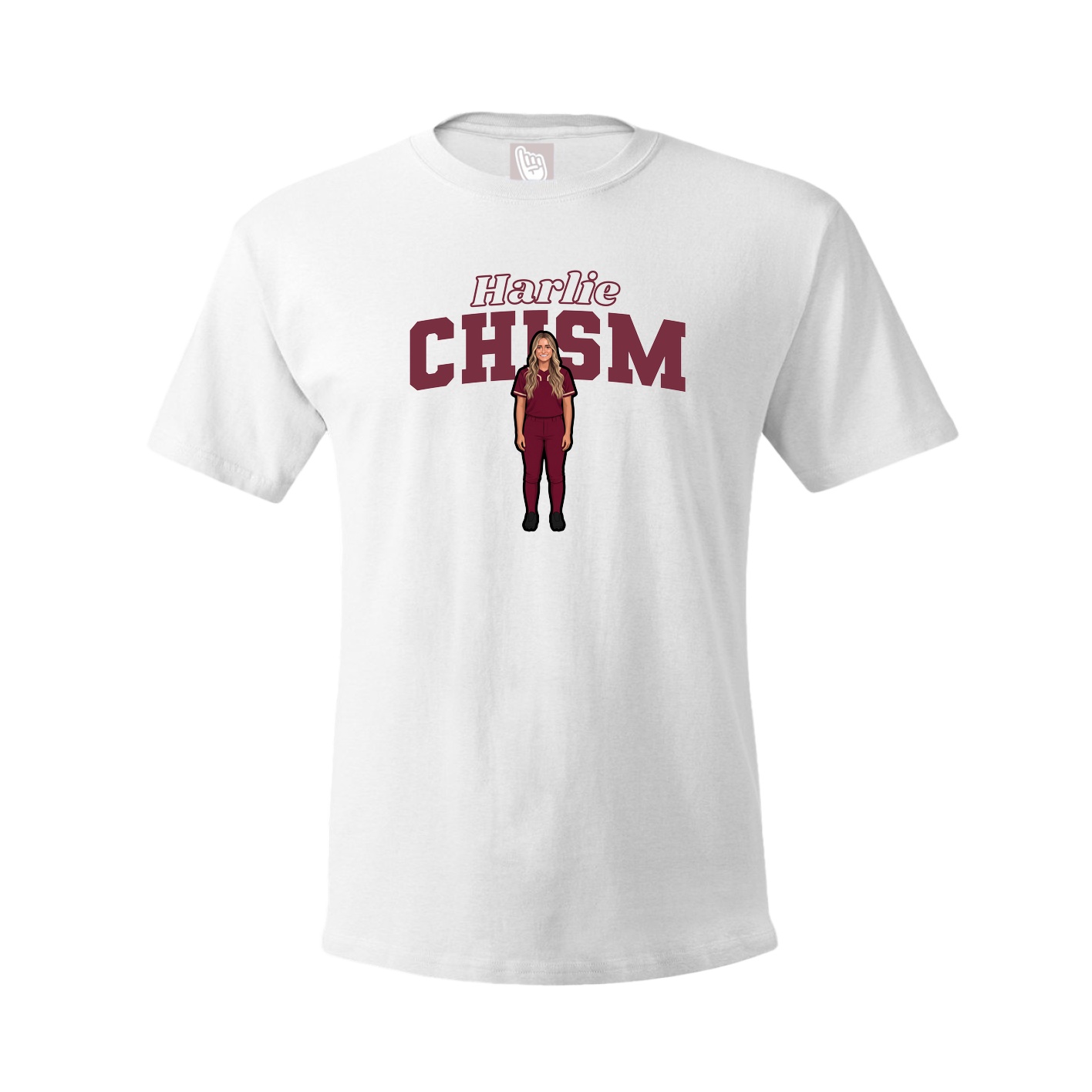 Youth Tee — Name Arch in White