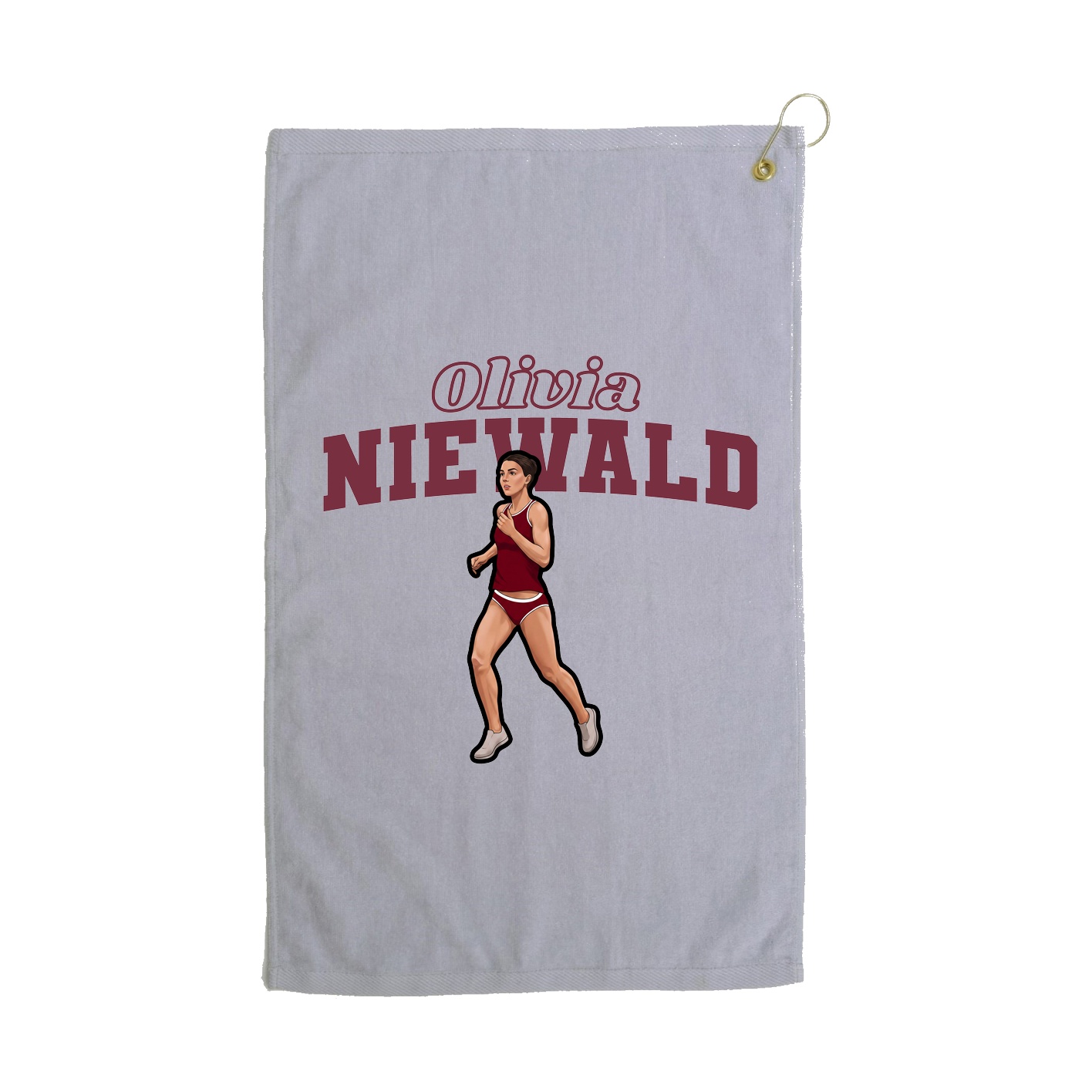 Golf Towel — Name Arch in Grey