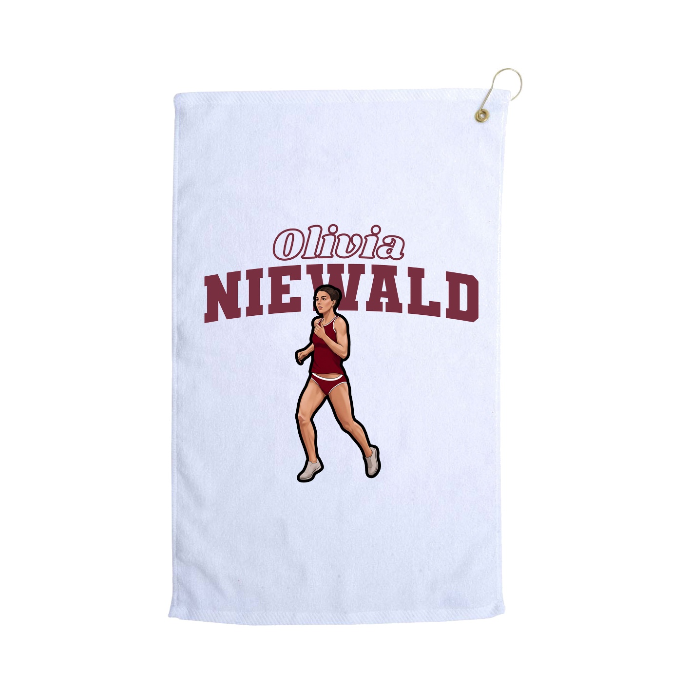 Golf Towel — Name Arch in White