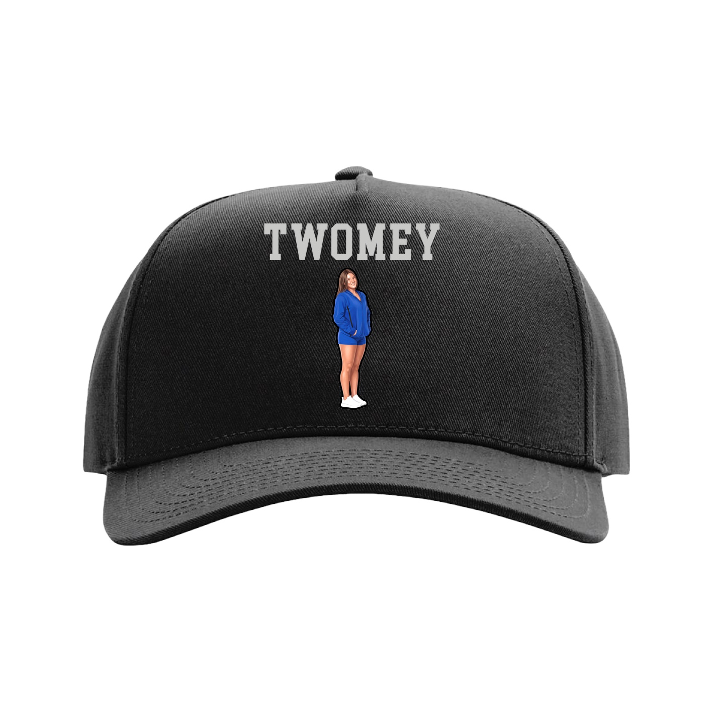 Full Fabric Five-Panel Champ Cap — Shirsey in Black