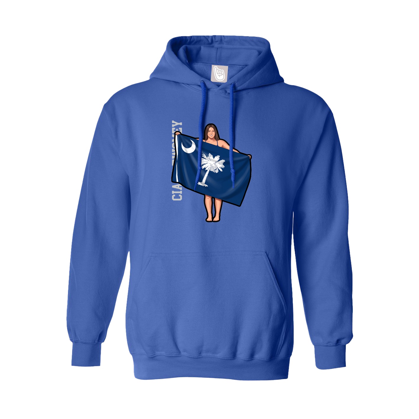 Youth Hoodie — Name Vertical in Royal
