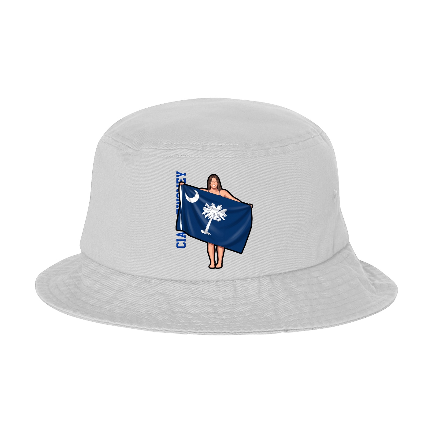 Bucket Cap — Name Vertical in White