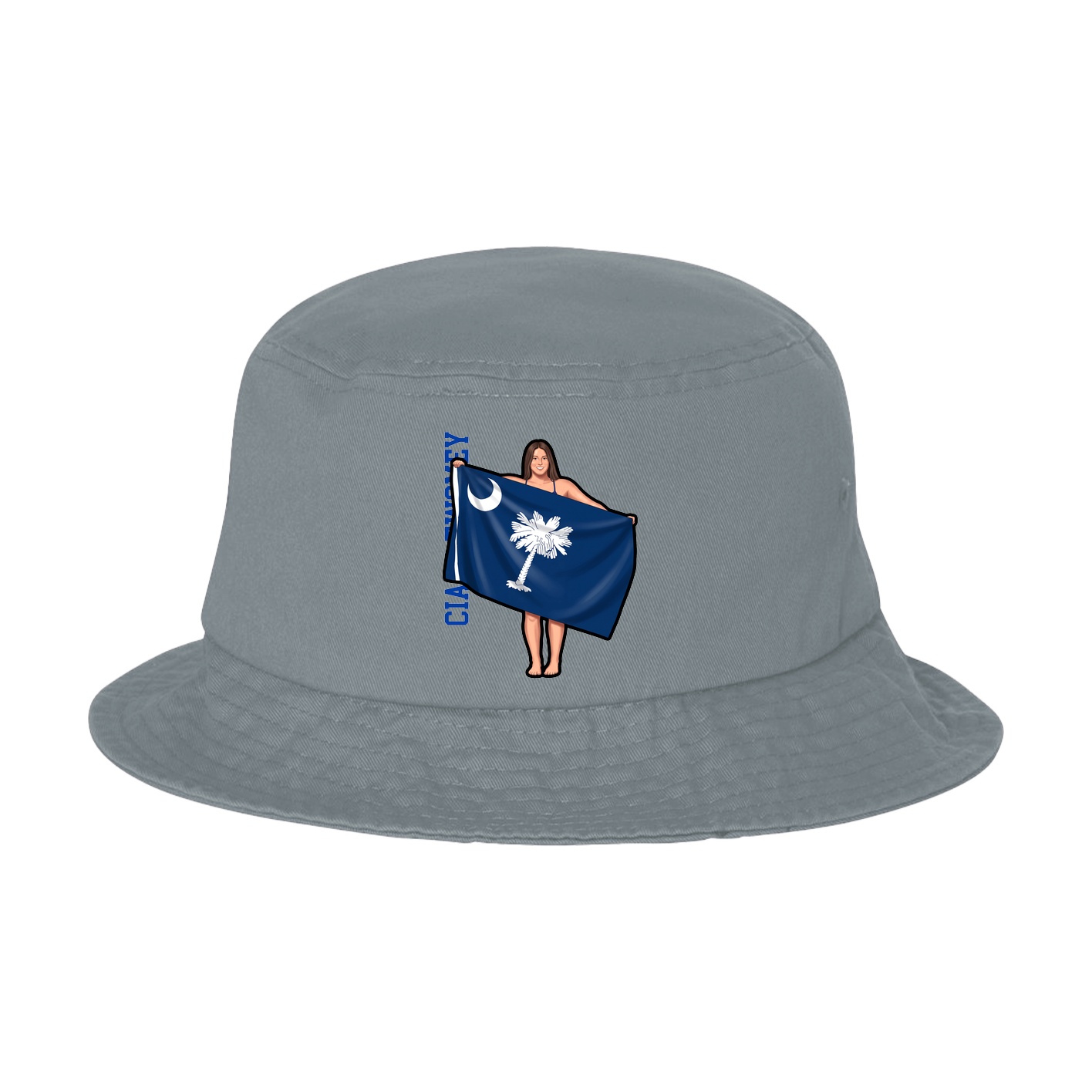 Bucket Cap — Name Vertical in Grey