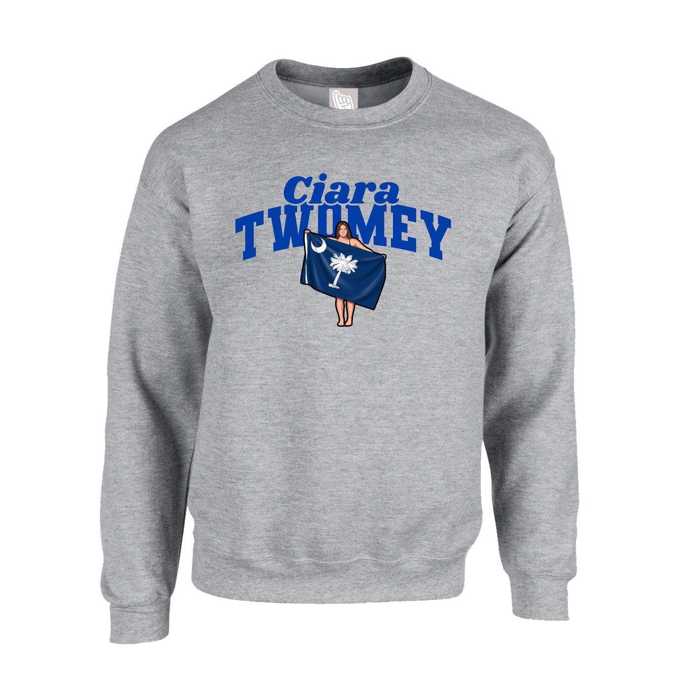 Fleece Crew — Signature Arch in Grey
