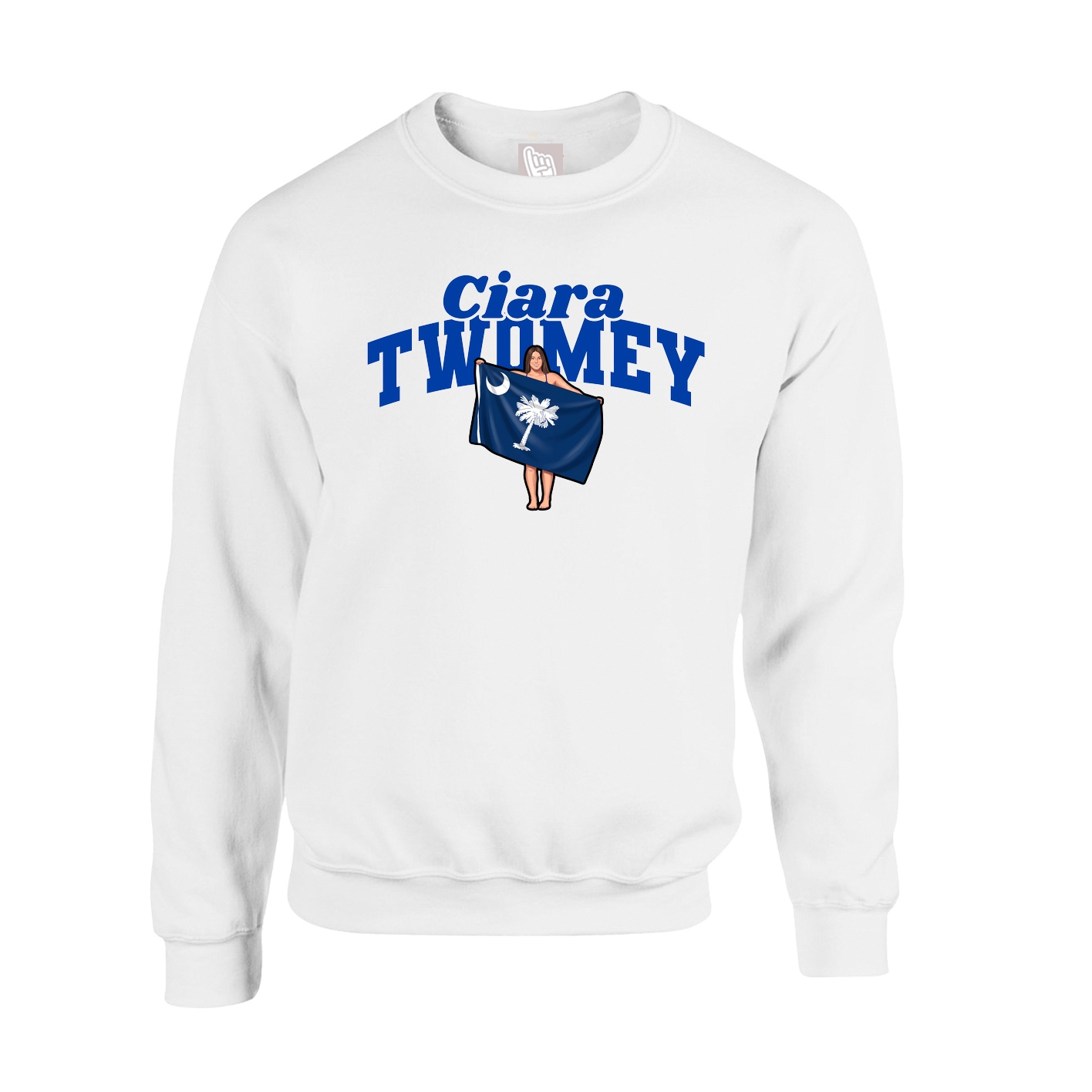 Fleece Crew — Signature Arch in White