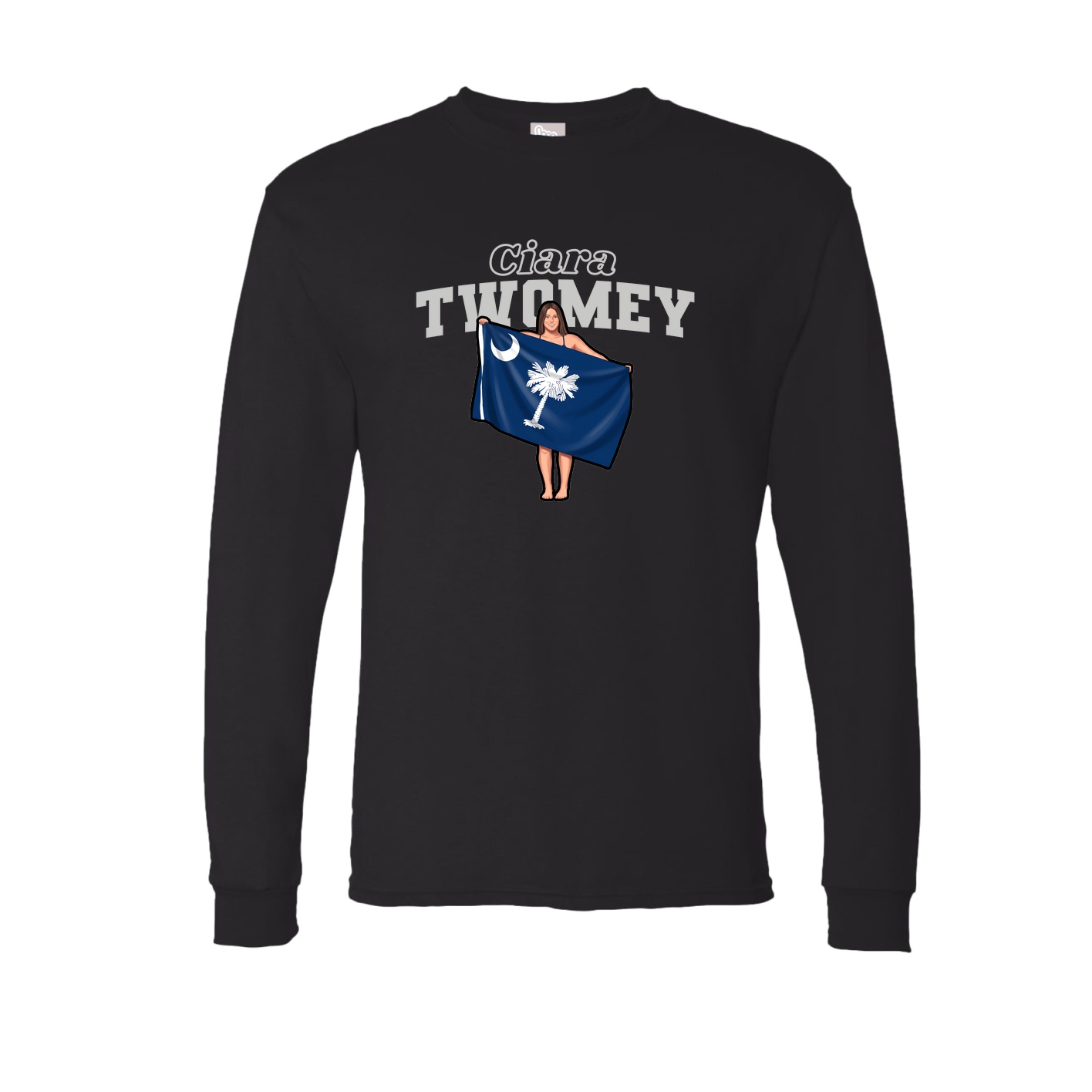 Long Sleeve Tee — Name Arch in Black