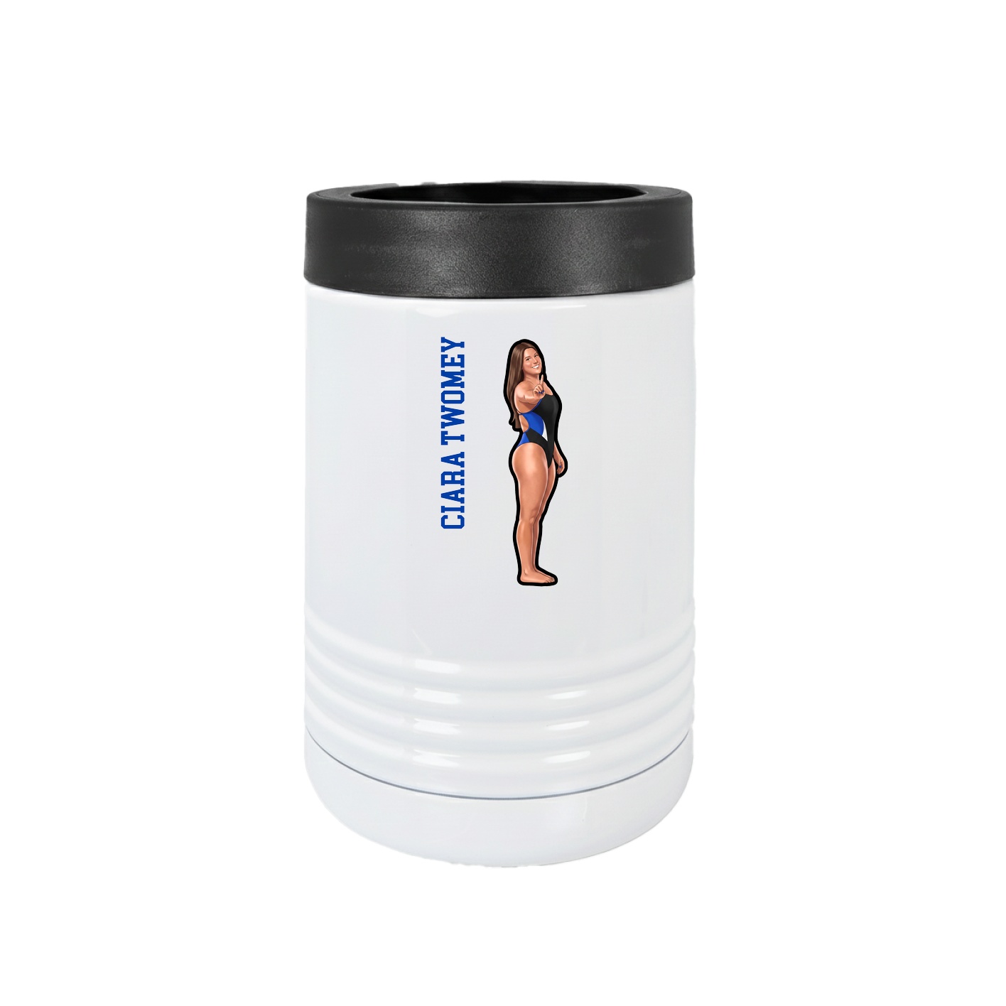 Beverage Holder — Name Vertical in White