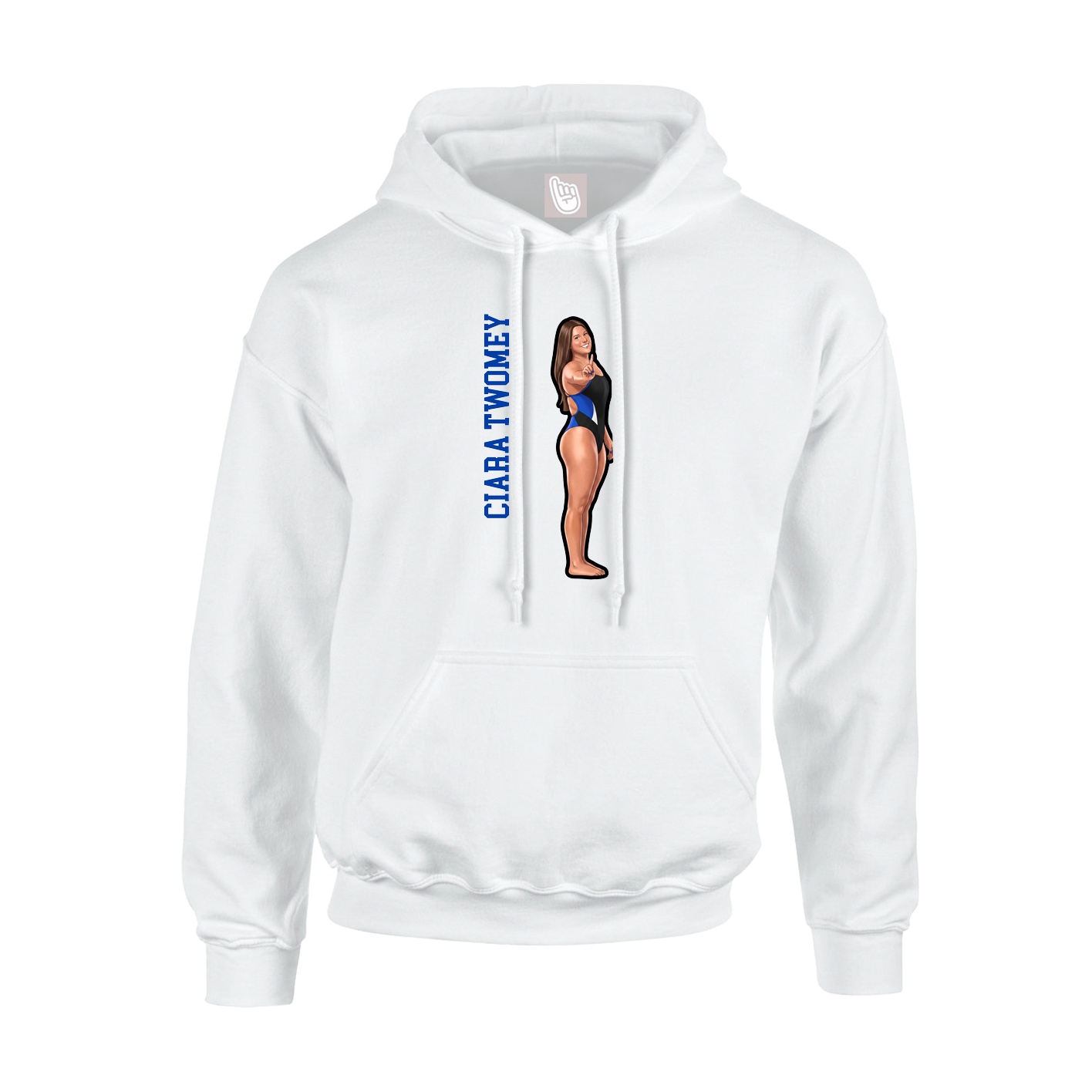 Youth Hoodie — Name Vertical in White
