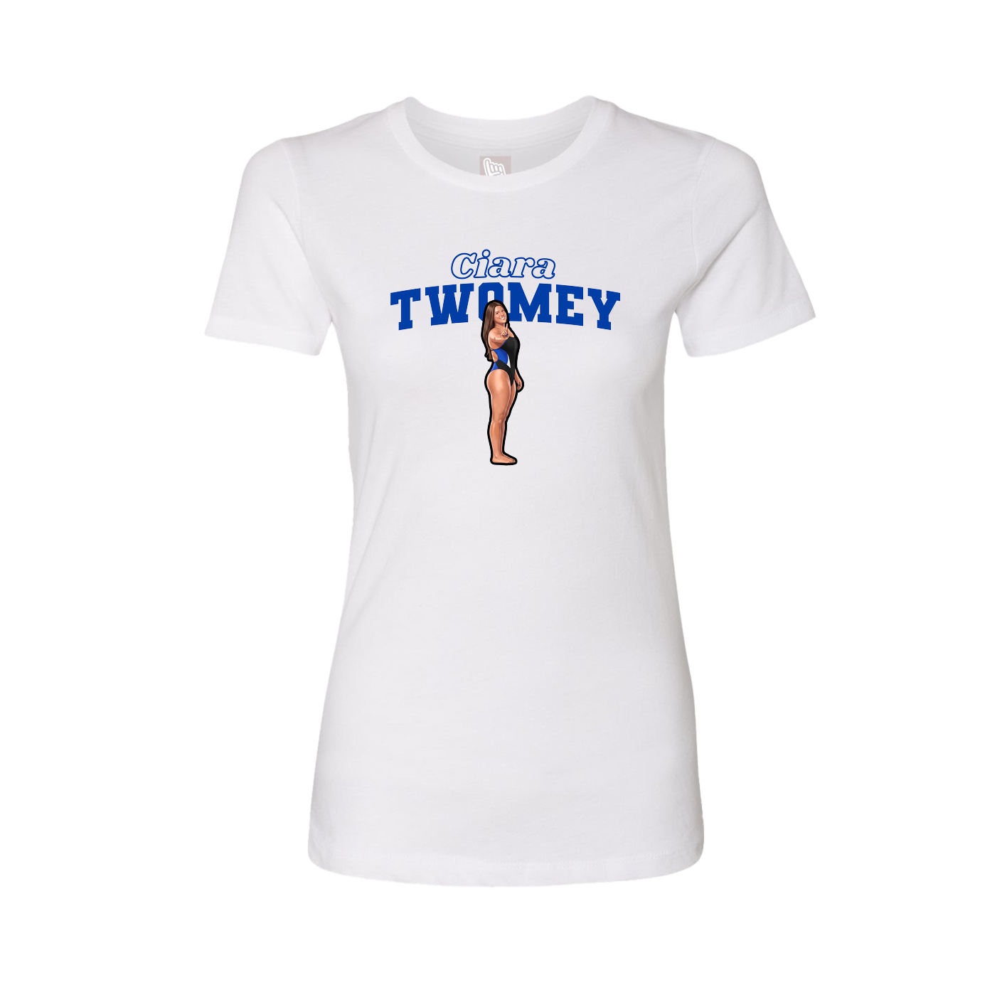 Womens Tee — Name Arch in White