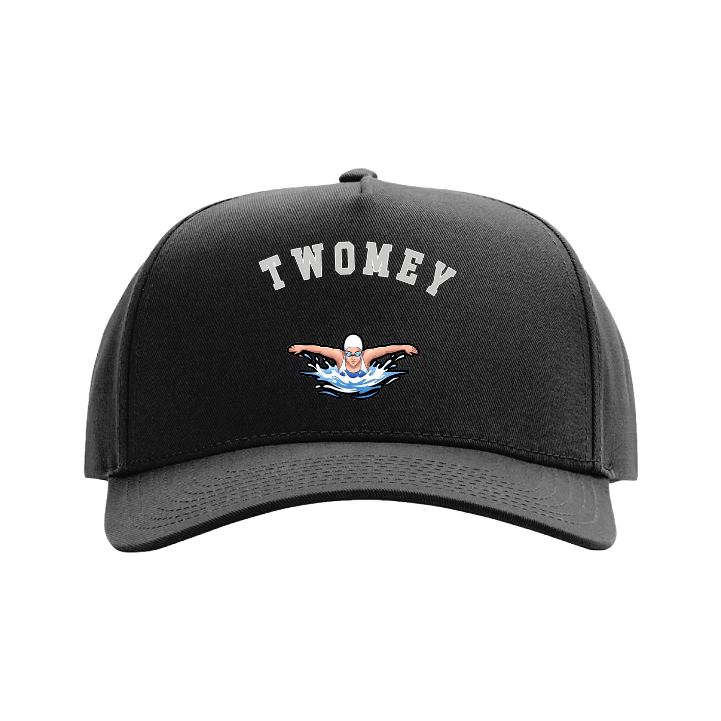 Full Fabric Five-Panel Champ Cap — Shirsey Arch in Black
