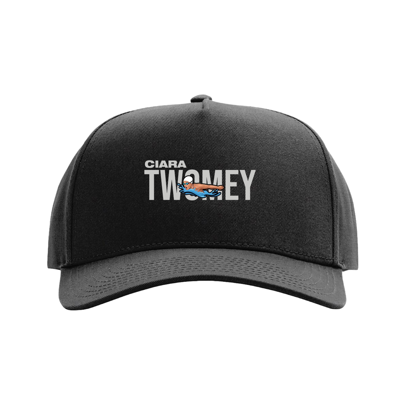 Full Fabric Five-Panel Champ Cap — Player Name in Black