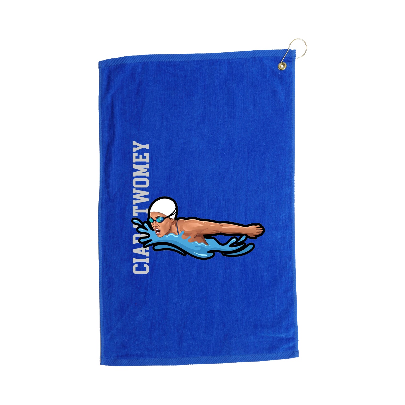 Golf Towel — Name Vertical in Royal